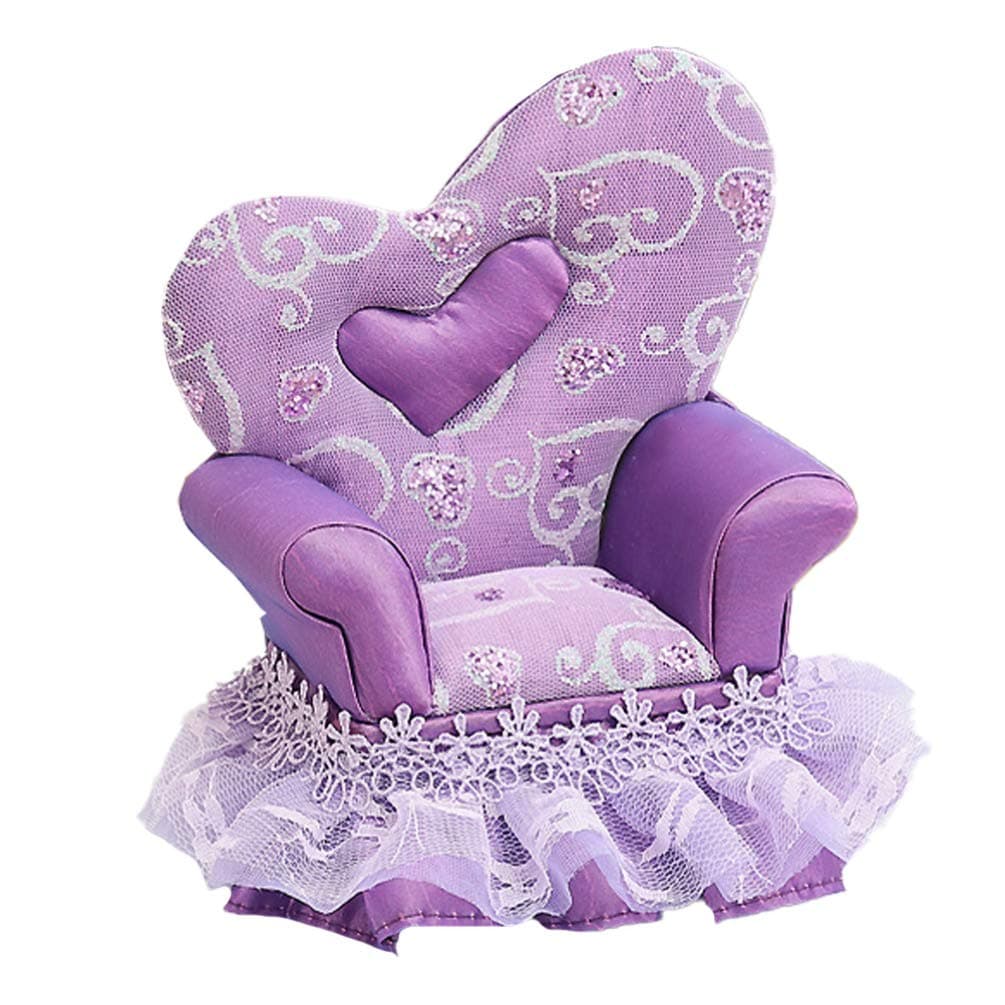 DEPILA Bridal Jewelry Earring Trinklet Organizer Jewelry Storage Holder Necklace Organizer Mini Chair Container Toy for Christmas Holiday New Year Gifts frame