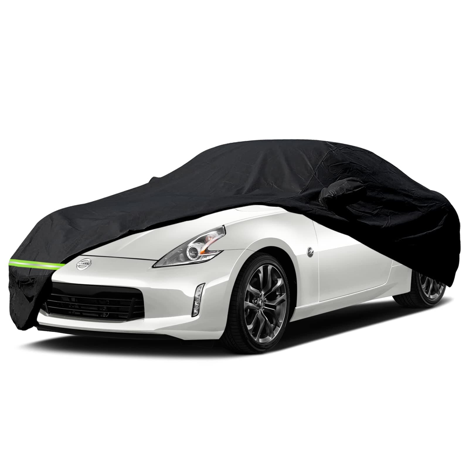 YIXIN Waterproof Car Covers for 2009-2022 Nissan 370Z / 370Z Nismo Car Cover 190T Covers Customer Fit 100% Waterproof Windproof Strap & Double Door Zipper Up to 174” L