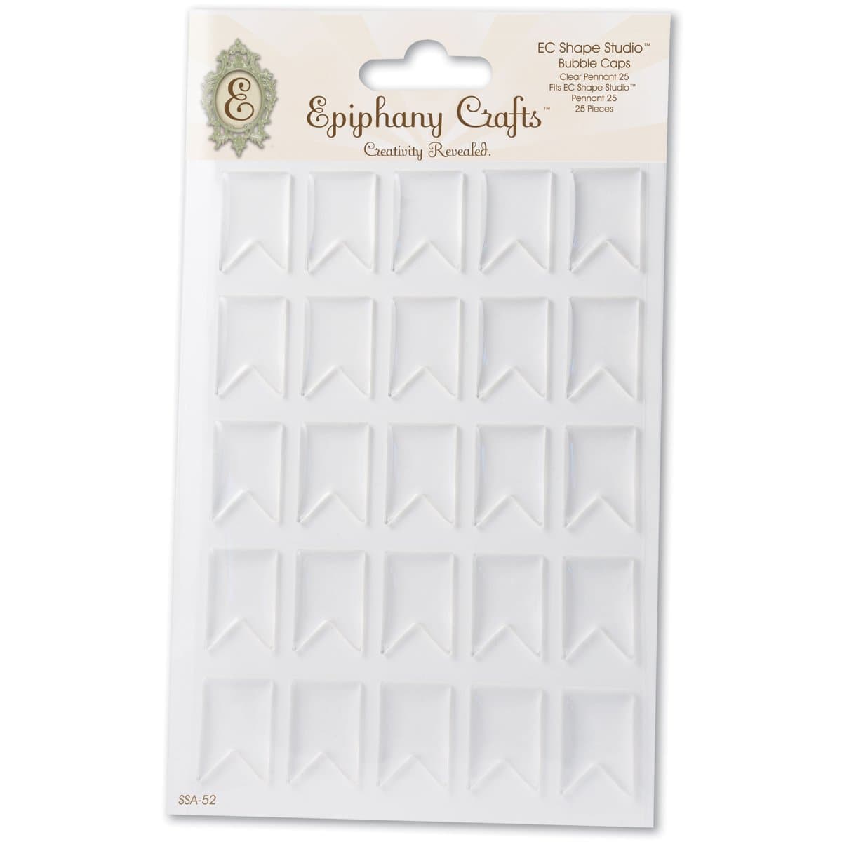 Epiphany Crafts ECSSA-52 Clear Bubble Cap, Pennant, 25-Pack