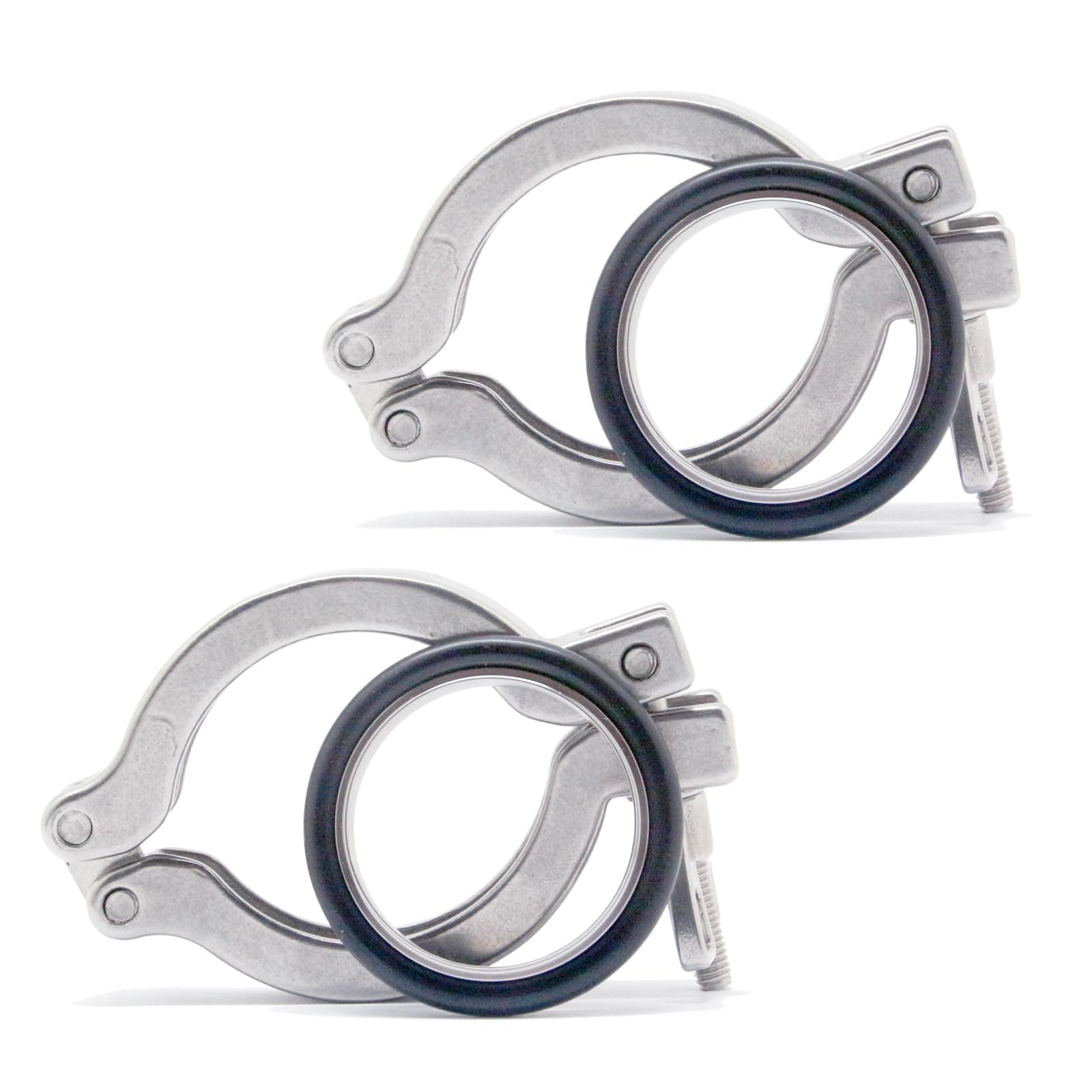 QiiMii KF40 SS304 Wing Nut Hinge Clamp with FKM Viton O-Ring and SS304 Center Ring