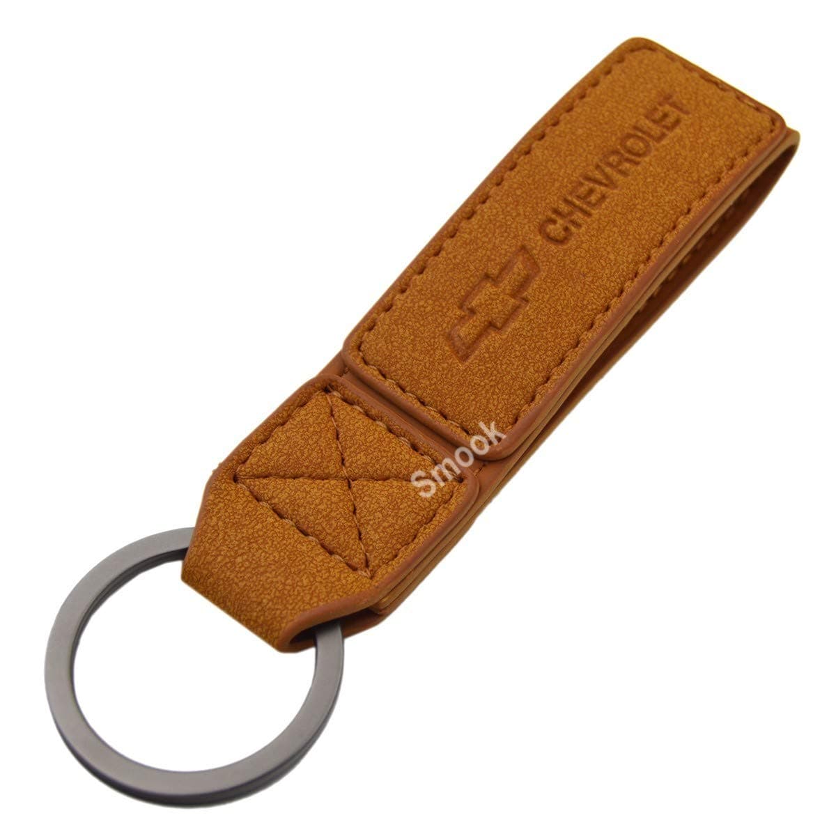 Luxury 2 Layer Real Leather Key Chain Ring for Chevrolet Camaro Impala Silverado Suburban Tahoe Equinox Cruze Malibu