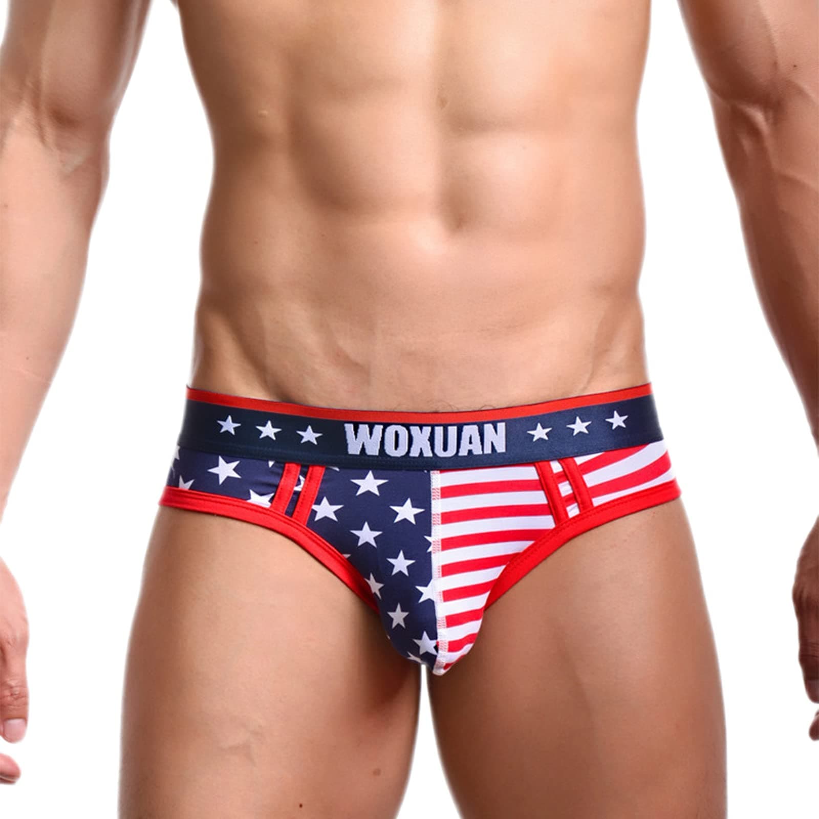 EvankinMen's Underwear,USA American Flag Sexy Boxers Briefs Soft Underwear