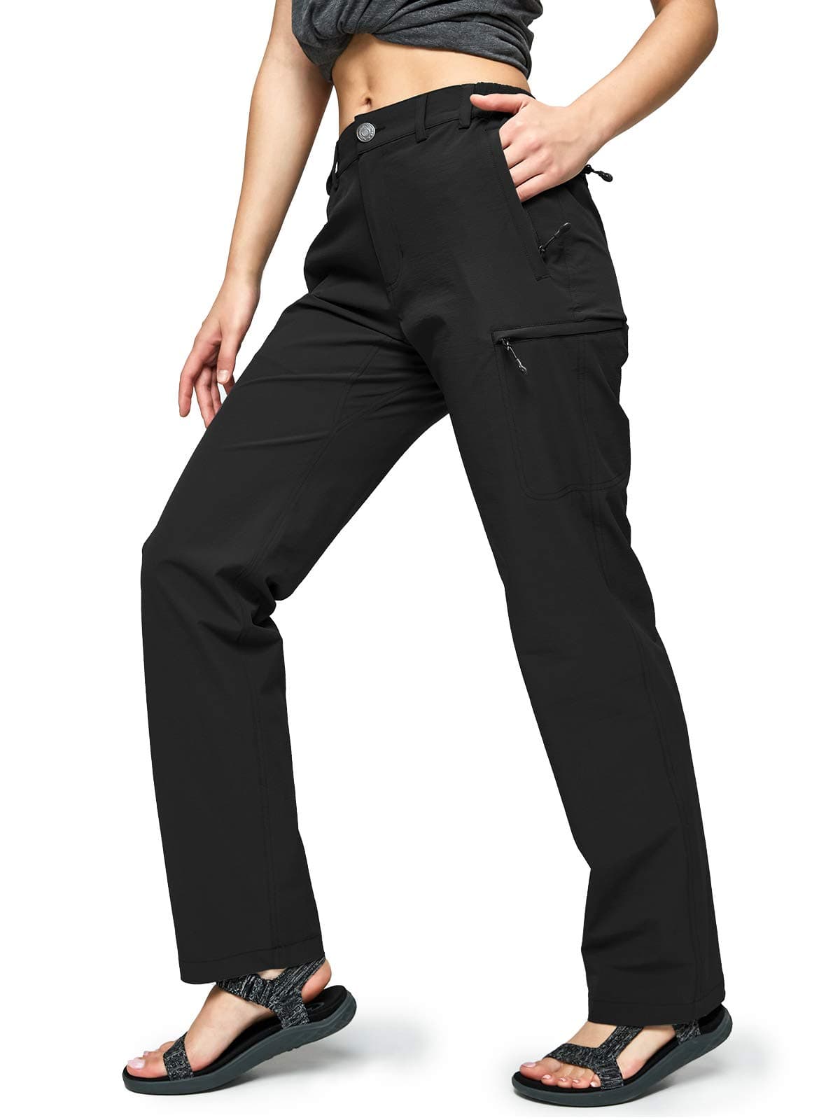 Women's Quick Dry Cargo Pants Lightweight Tactical Hiking Pants with 6 Pockets, Stretchy and Water-Resistant