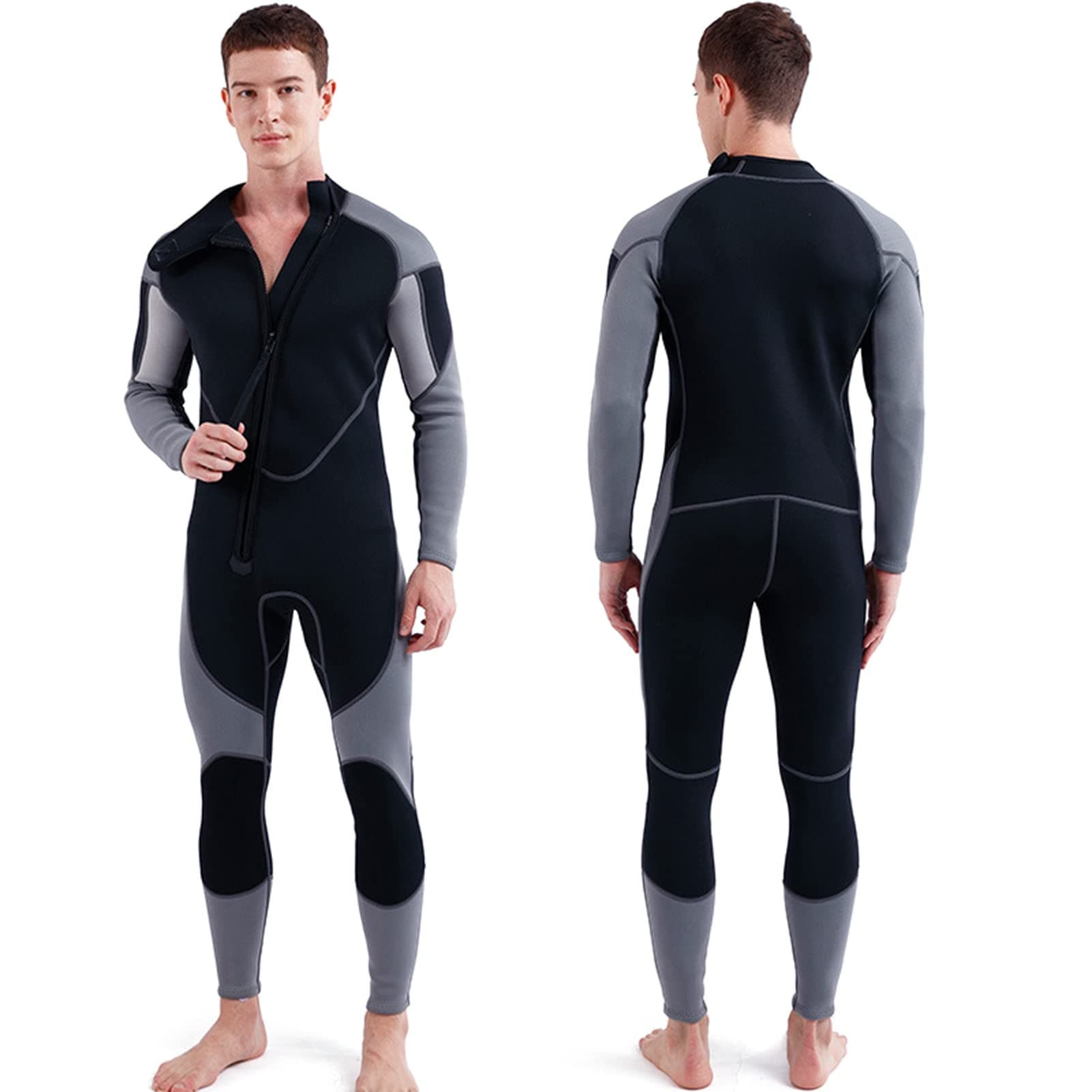 full body wetsuit, 3mm Neoprene Wetsuit for Men Front Zip Full Body Diving Suit for Snorkeling Surfing Scuba Diving Swimming