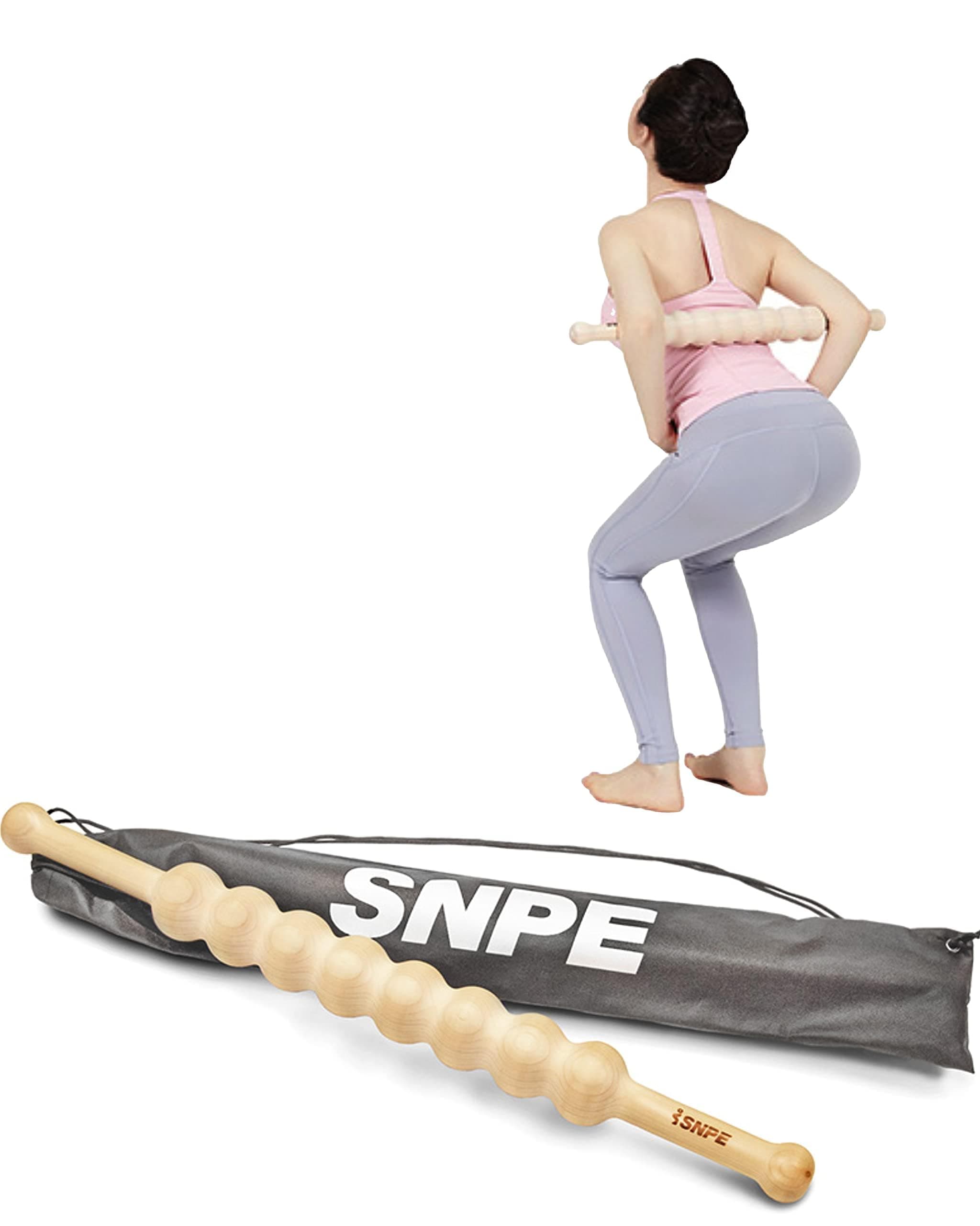 Cypress Wood Stick WaveGrip 8 - The Perfect Tool for targeted Massage Convenient Grip for Effortless use Relieve Tension in Your Neck, Shoulders, and Back with Added Benefit of Portability