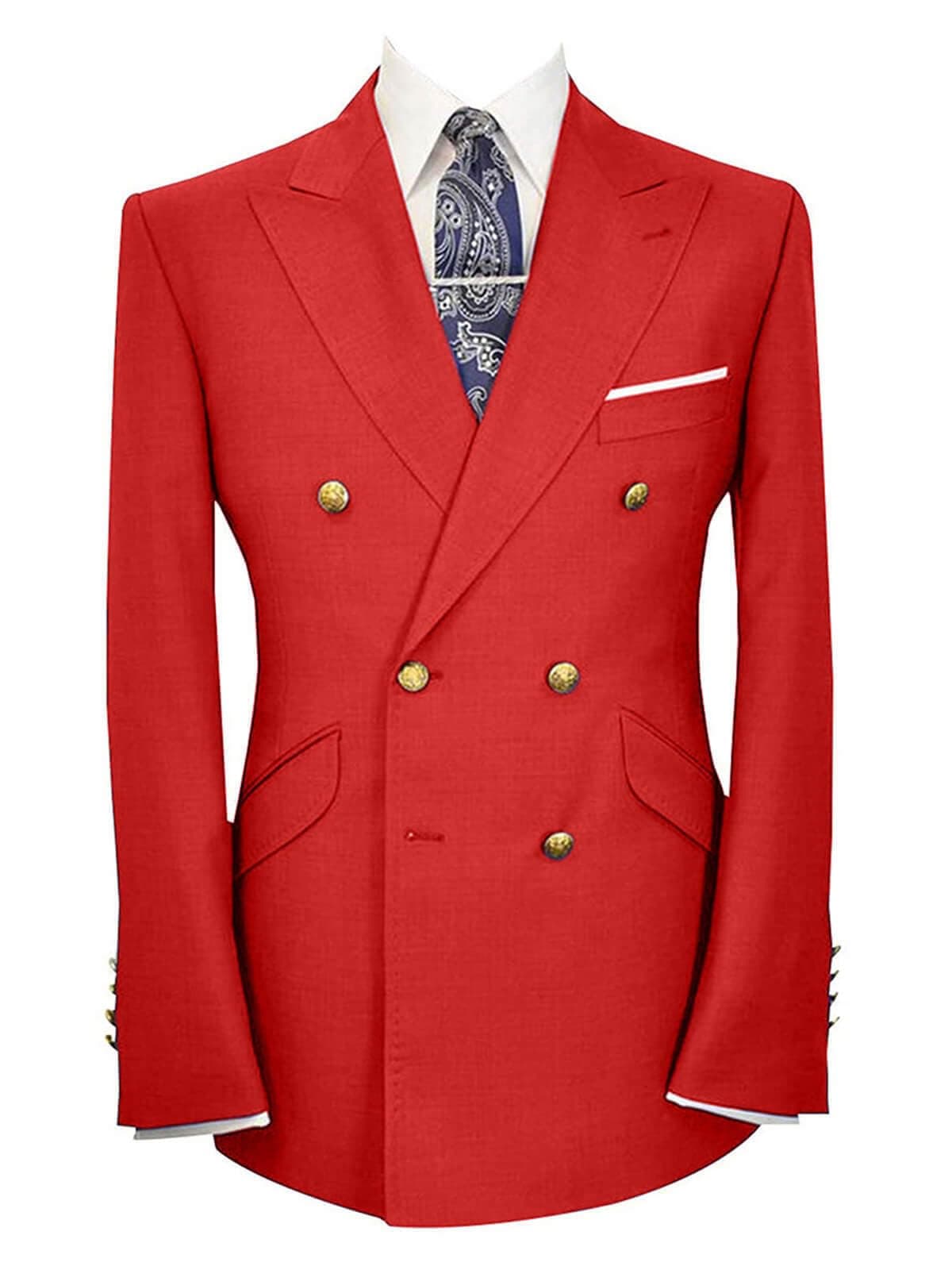 Wemaliyzd Men's Double Breasted Suit Business Fashion Sport Coats for Men