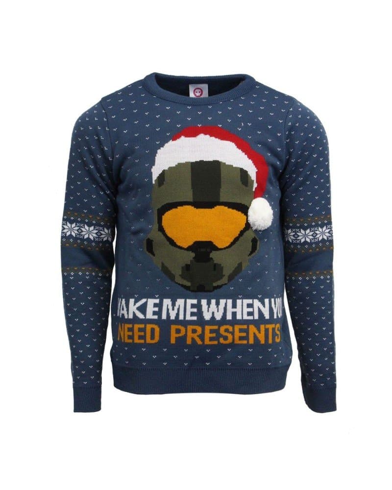 Official Halo Christmas Jumper/Ugly Sweater - UK M/US S Blue