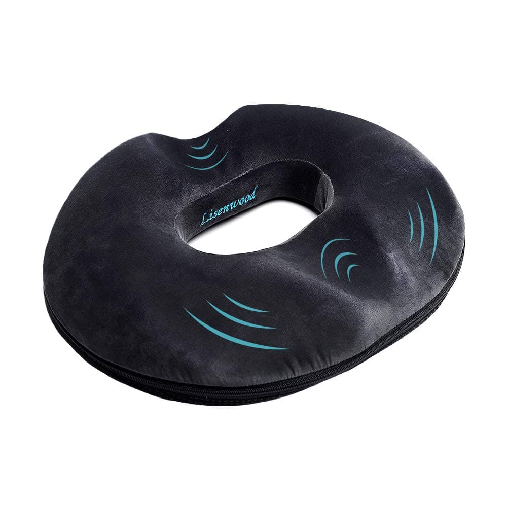 Donut Pillow Hemorrhoid Cushion - Memory Foam Donut Seat Cushion - Tailbone Pain Relief Cushion for Pregnancy, Coccyx, Bed Sores, Back, Sciatica - Premium Non - Slip Sitting Donut Cushion