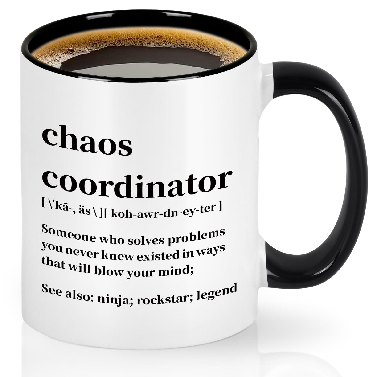 Cabtnca Chaos Coordinator Gift, Christmas Gifts, Thank You Gifts for Women Men, Coworkers Employee Nurse, Friend Teacher Boss Principal, Ceramic Funny Mugs, Chaos Coordinator Mug 11 Oz