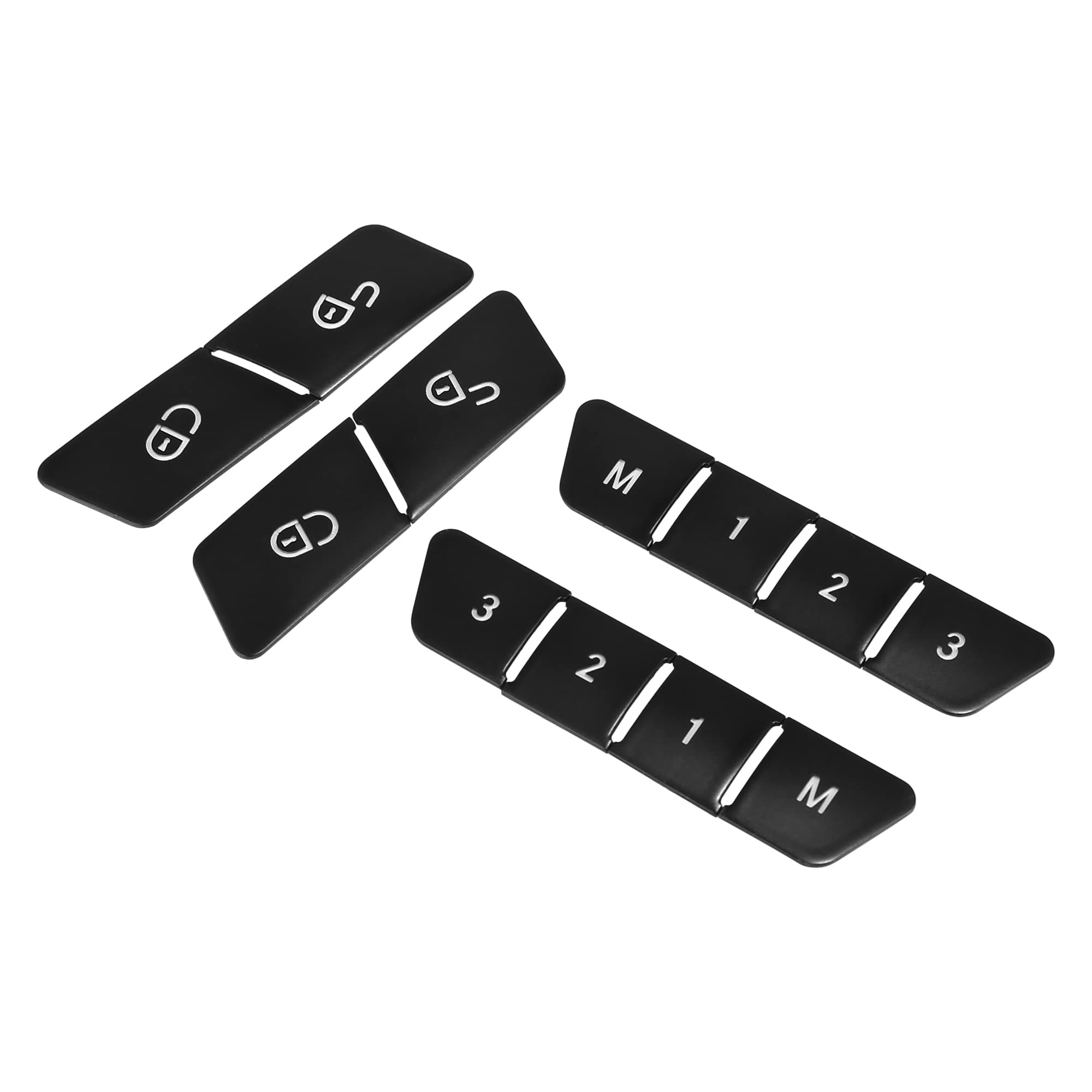 A ABSOPRO Car Seat Memory Door Lock Unlock Button Sticker Adjust Switch Button Trim Cover for Benz a Class 13-17 Black (Set of 12)