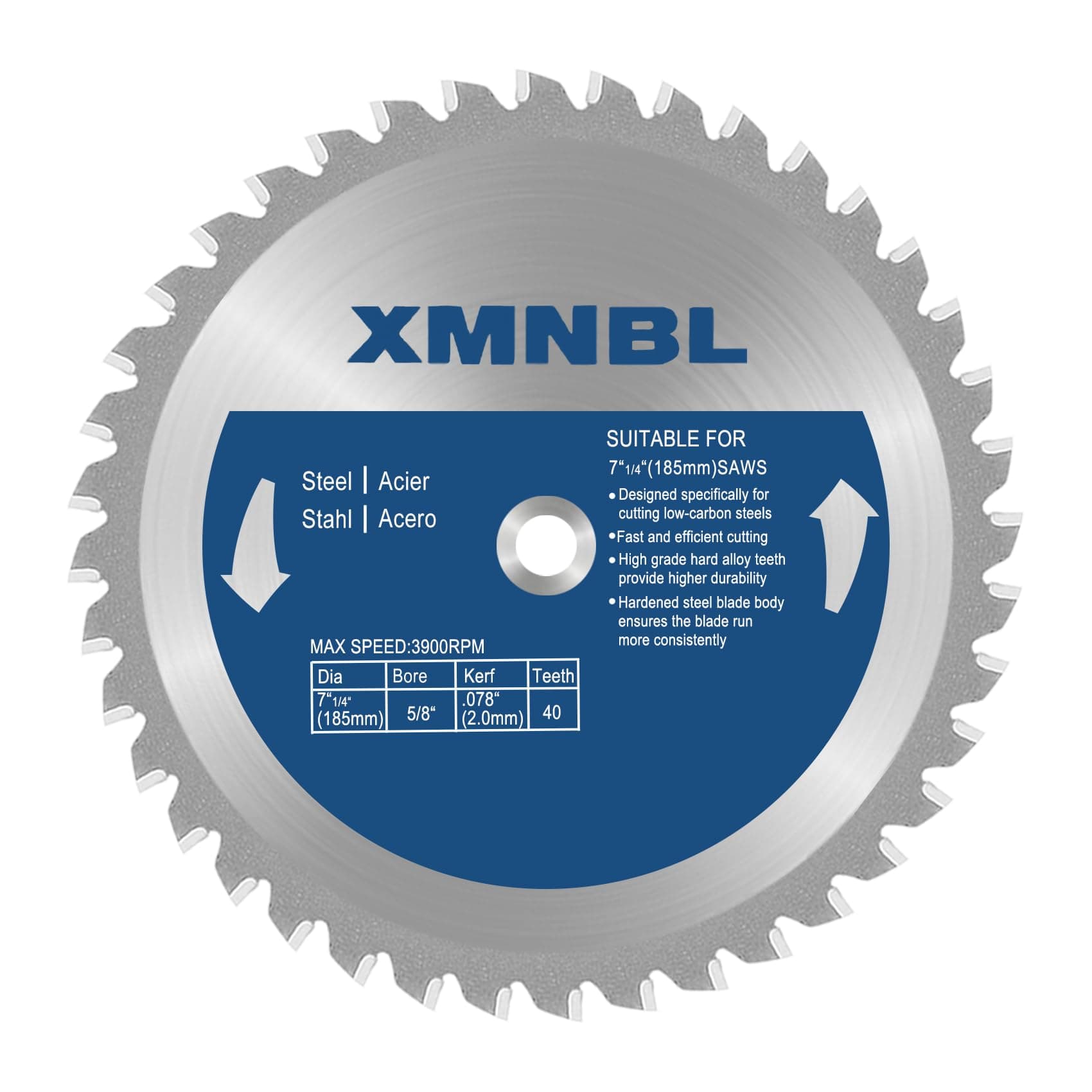 7-Inch Steel Cutting Saw Blade, 185 BLADEST Steel Cutting Saw Blade, 7-1/4-Inch x 40 Teeth