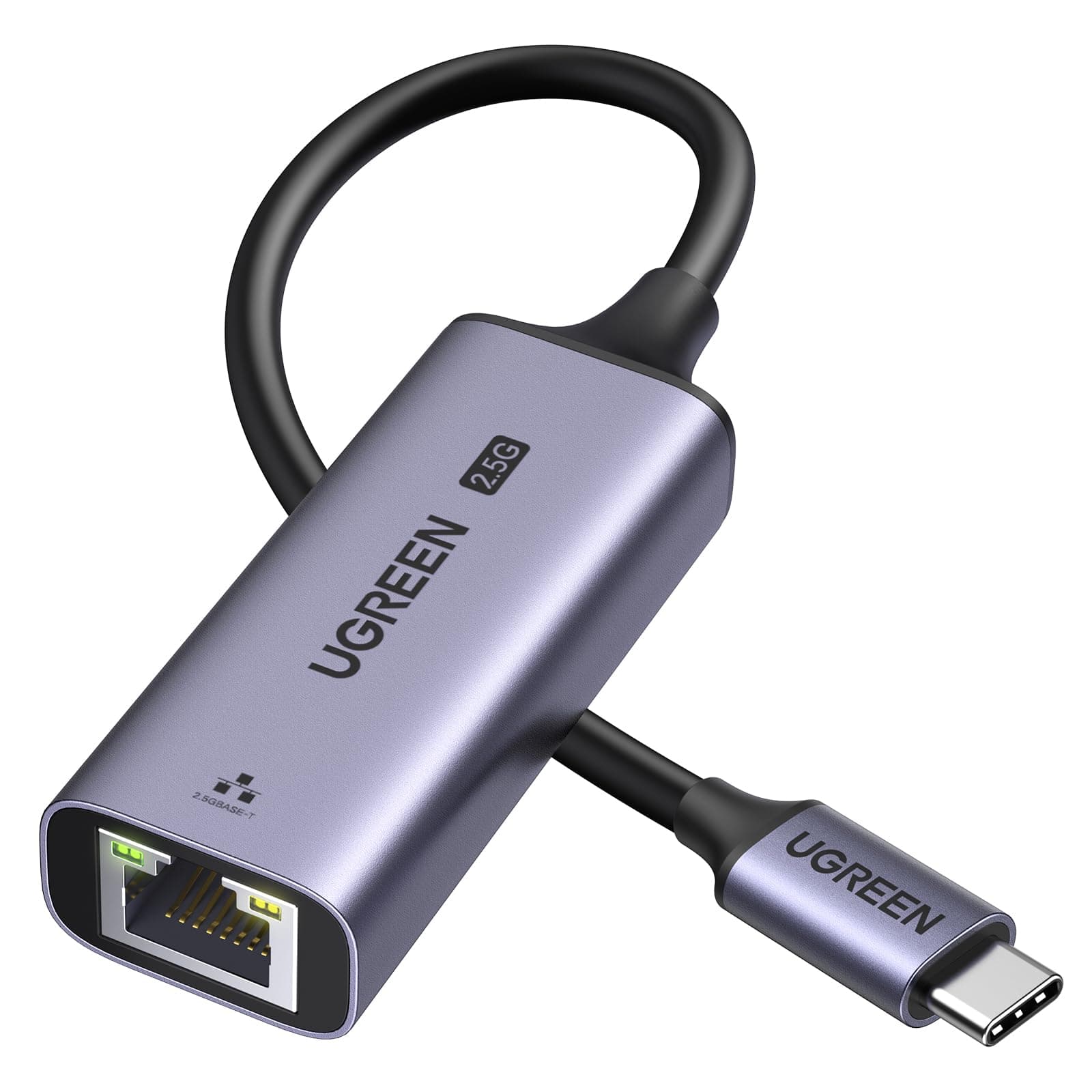 UGREEN 有線LANアダプター 2.5Gbps 超高速通信 USB Type C to RJ45 2500Mbps USB LAN変換アダプター イーサネットアダプター ギガビット LANケーブルiPhoneシリーズ/MacBook Pro/iPad Pro/XPS/Microsoft Surface Pro対応