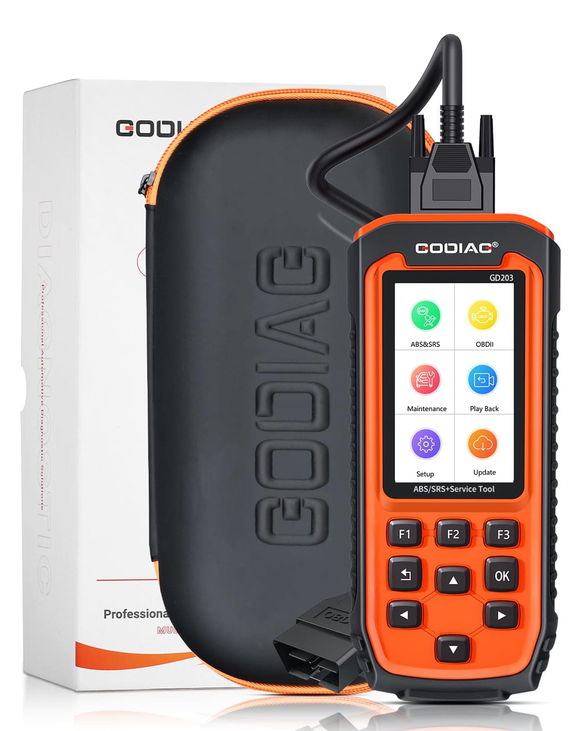 GODIAGGD203 OBD2 Scanner Diagnostic Tool - OBDII Car Code Reader for Read & Clear Engine, ABS, SRS, Oil Light, with 28 Special Function and Lifetime Free Update Online
