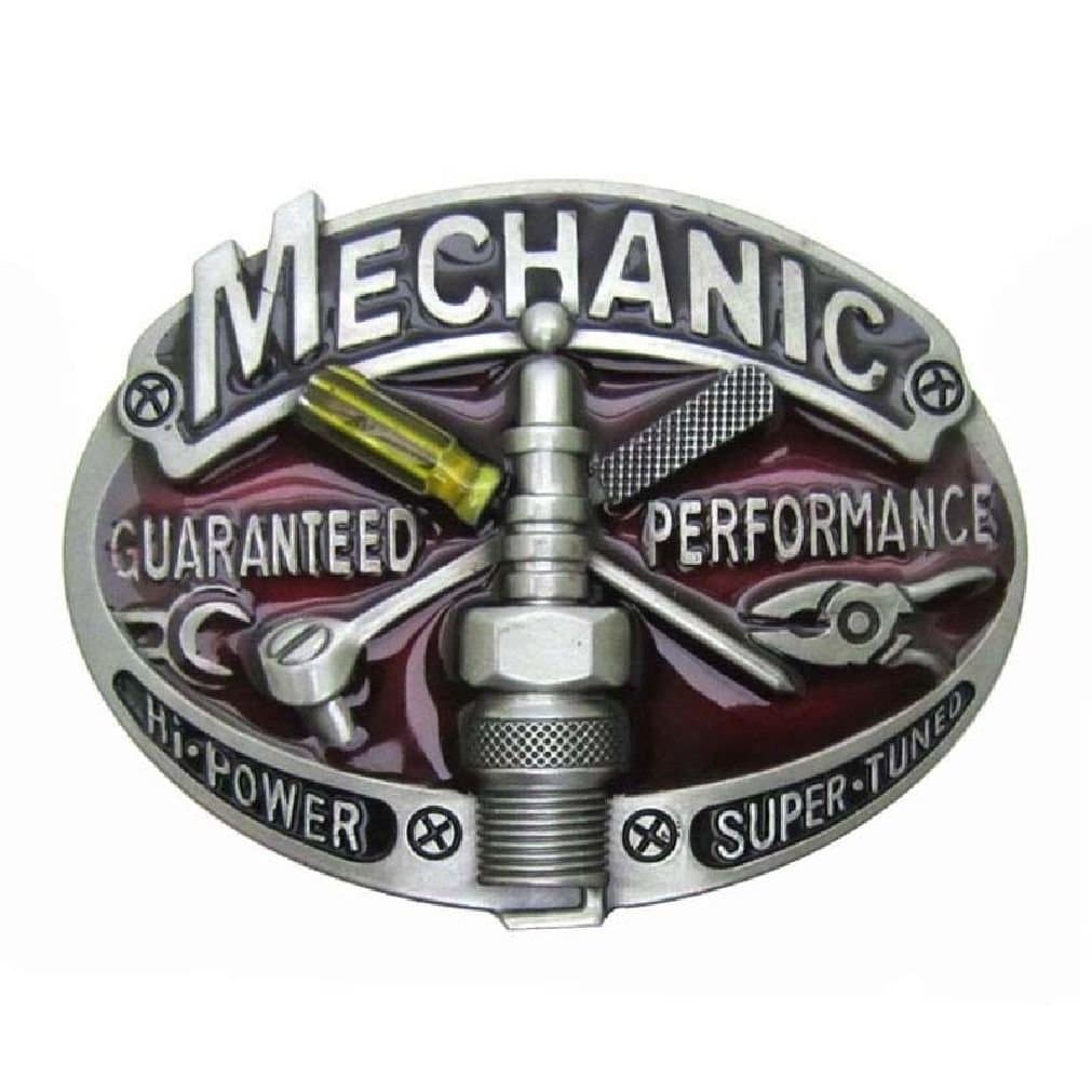 Vintage 1982 Mechanic Guaranteed Performance Belt Buckle Car Truck Garage Tools