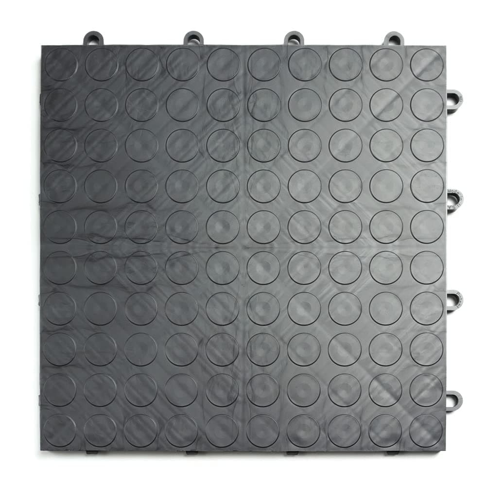 GarageDeck Coin Pattern, Durable Interlocking Modular Garage Flooring Tile (48 Pack), Graphite