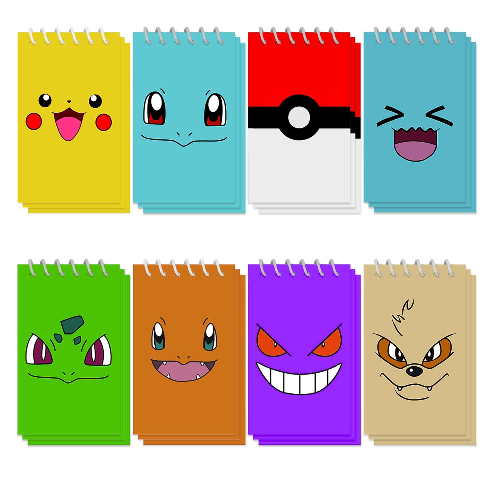 24 Pieces Mini Note Pads Cartoon Themed Party Favor as Pocket Monster Theme Notepads Spiral Pocket Notepads Birthday Teacher Classroom Rewards Supplies for Kids Party Goody Bags Stuffers, 2.36 x 3.94 Inches Unknown Binding