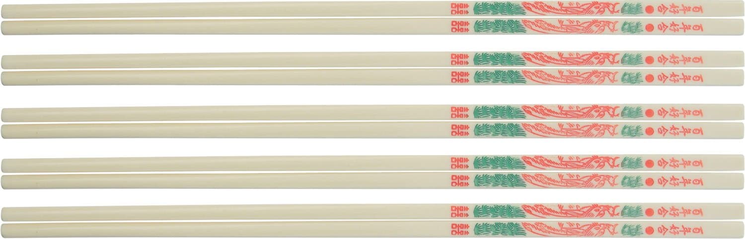 Dragon Embossed Melamine Plastic Dishwasher Safe Chinese Chopsticks; 5 Pairs