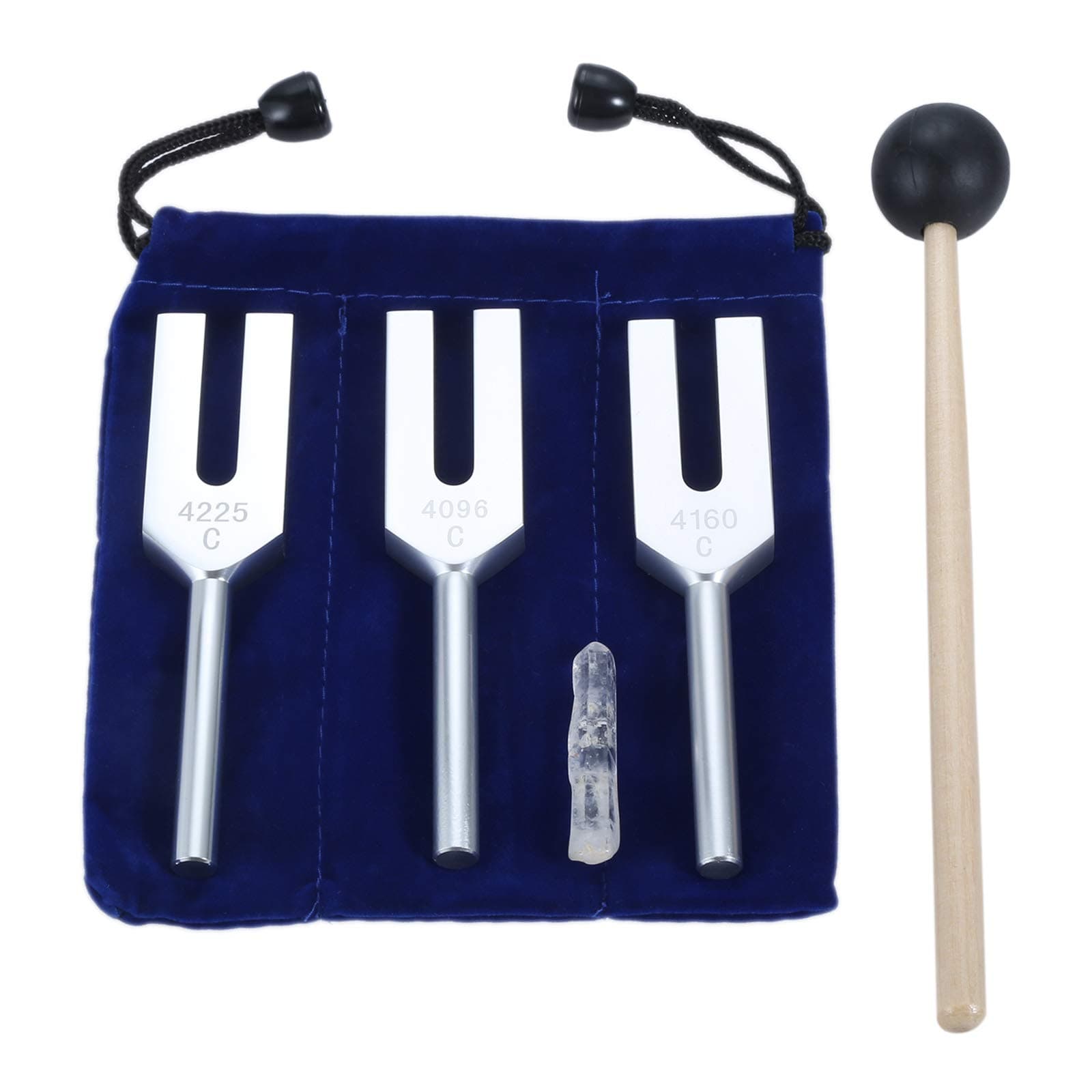 Angel Tuning Forks Set - 4096 Hz, 4160 Hz, 4225 Hz for Healing & Sound Musical Instrument, with Silicone hammer & Soft Storage Bag