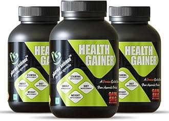 Pharma Science Ayurvedic Weight Gainer Supplement Powder for Men & Women - Increase Stamina, Muscle Mass Bulk & Overall Wellness | Natural Protein & Carbs | Health Gainer | High Calories - 200gm Pack 3