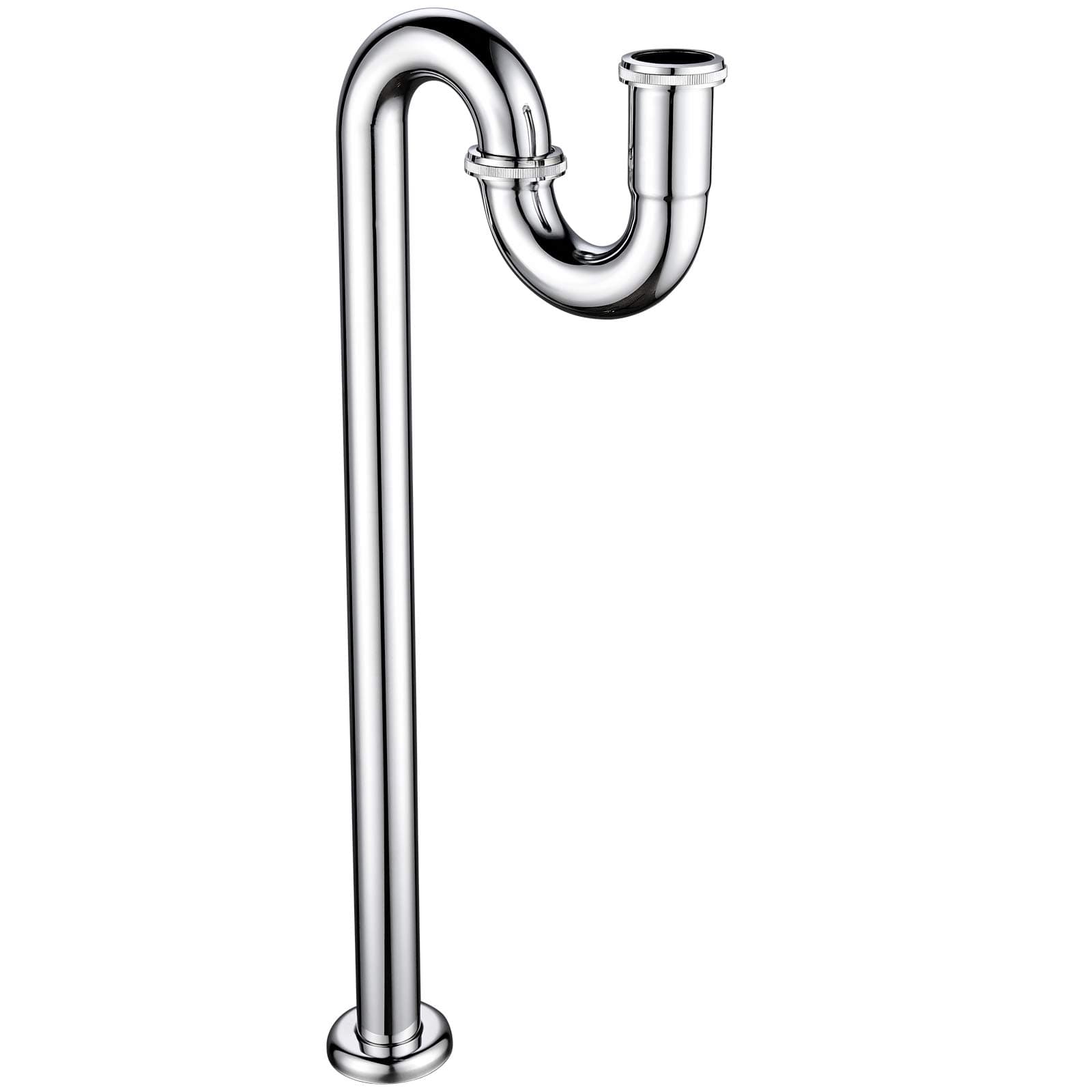 CIENCIA Sink Trap Brass Bathroom Sink Kitchen Sink S Trap Pipe Drain Tube S Trap Chrome, wt04