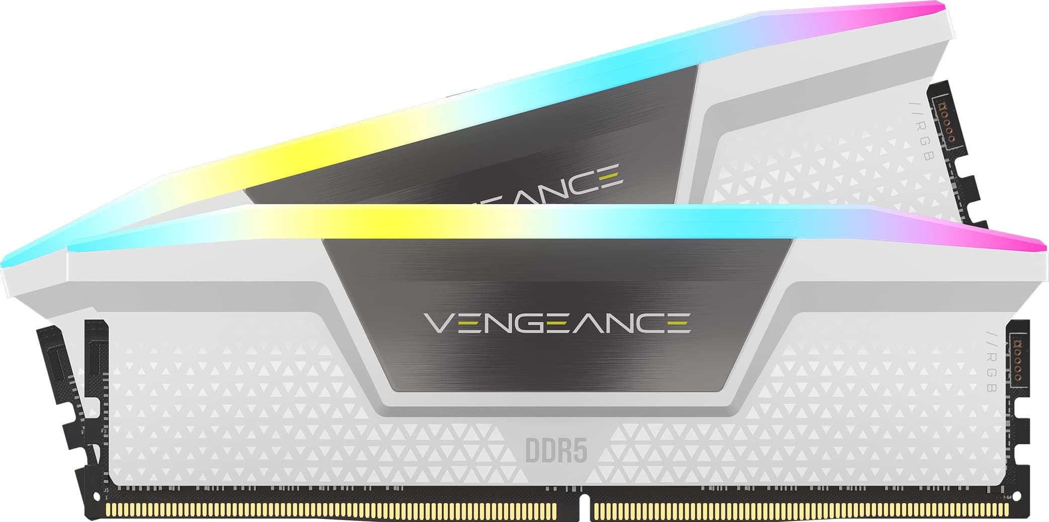 CORSAIR VENGEANCE RGB DDR5 2 32GB (2 x 16GB) DDR5 5200 CL40-40-40-77 1.25V Intel XMP Memory - WHITE
