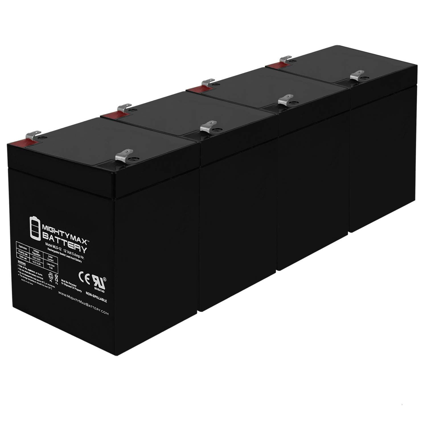 Mighty Max Battery 12V 5AH SLA Replacement for APC SMX120RMBP2U - 4 Pack