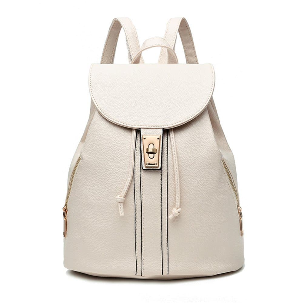 Vintage Leather Backpack Soft Schoolbag Shoulder Bag Cute Satchel for Women (bronze)