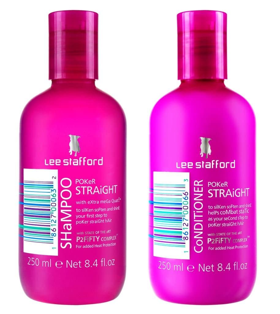 Lee Stafford Poker Straight Conditioning and Heat Protecting Shampoo & Conditioner Duo For Straighter Hair 2 x 250ml
