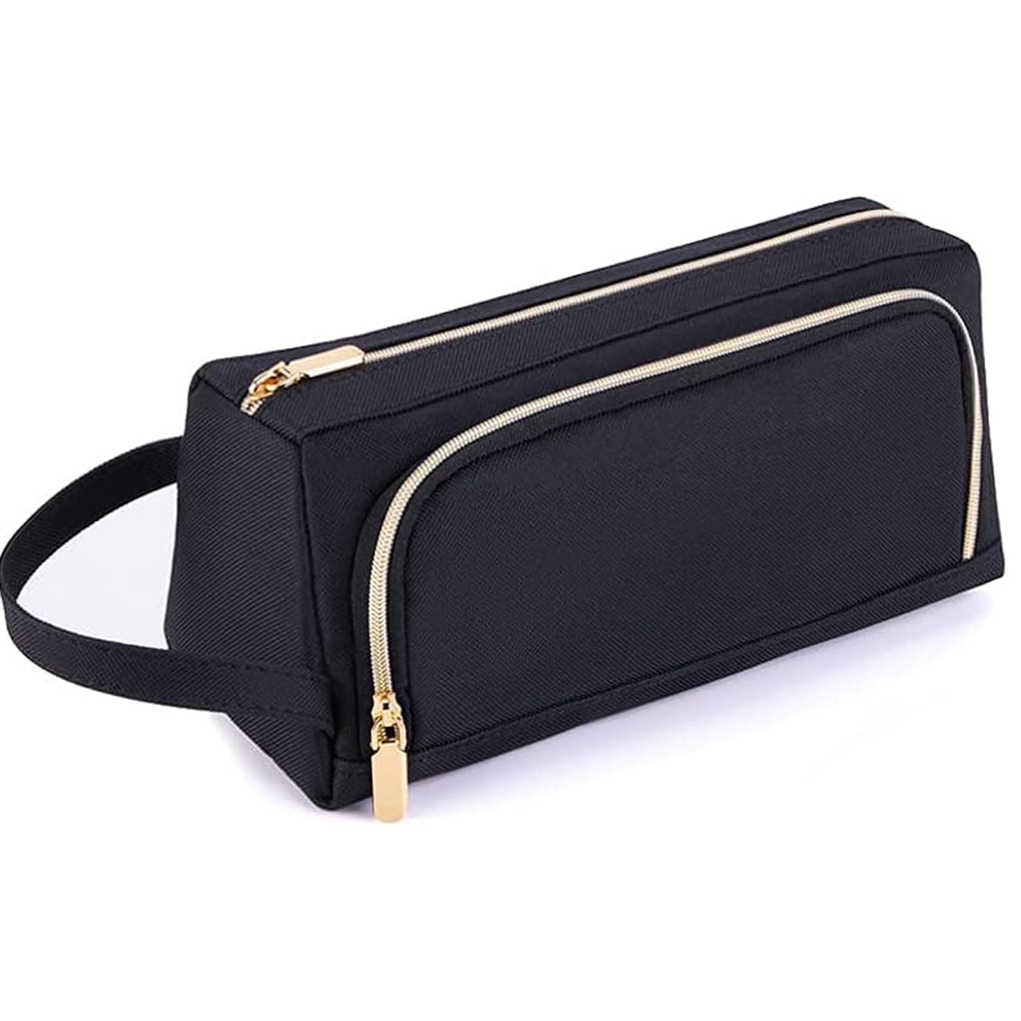 Large Pencil Case For Girls And Boys Waterproof - Cute Secondary School Big Capacity With Zipper & Compartments Aesthetic Case, Black