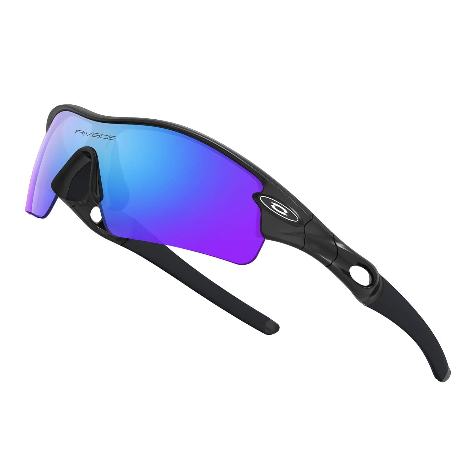 WOOLIKE Sports Sunglasses Driving Glasses Shades for Men Women TR90 Unbreakable Frame for Cycling Baseball 805 (Black&Black&Ice Blue Lens-Upgrade)