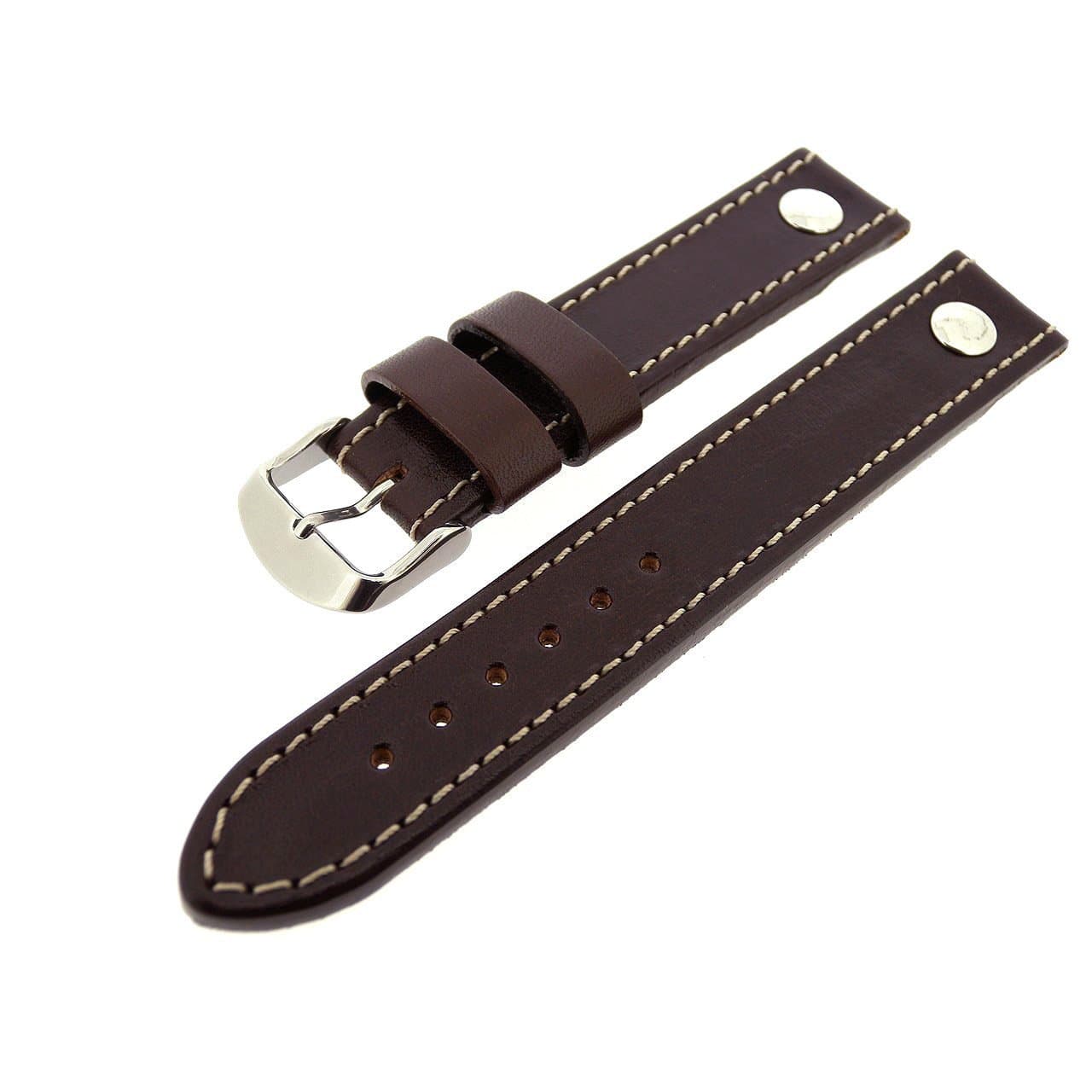 Sattel Leder Fluco Watch Strap [Dark Brown, 20mm]