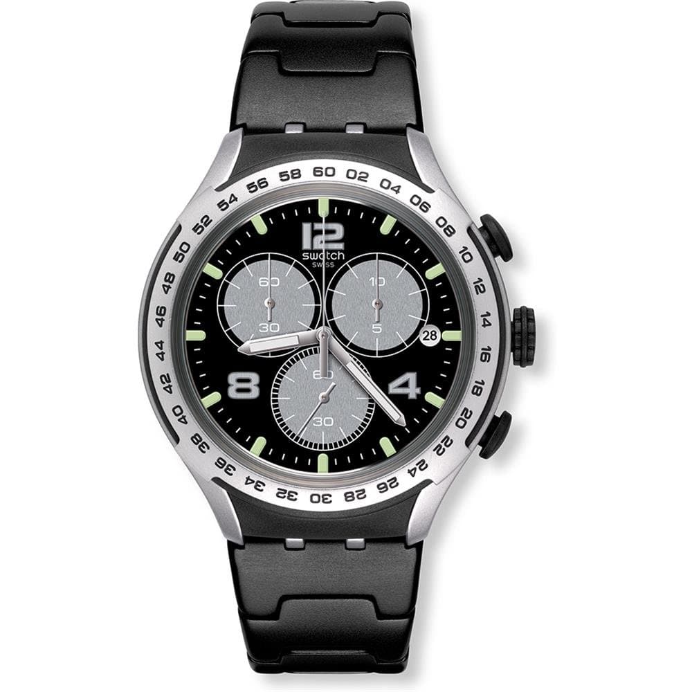 Swatch Irony Night Attack Black Dial Aluminium Men's Watch YYS4026AG