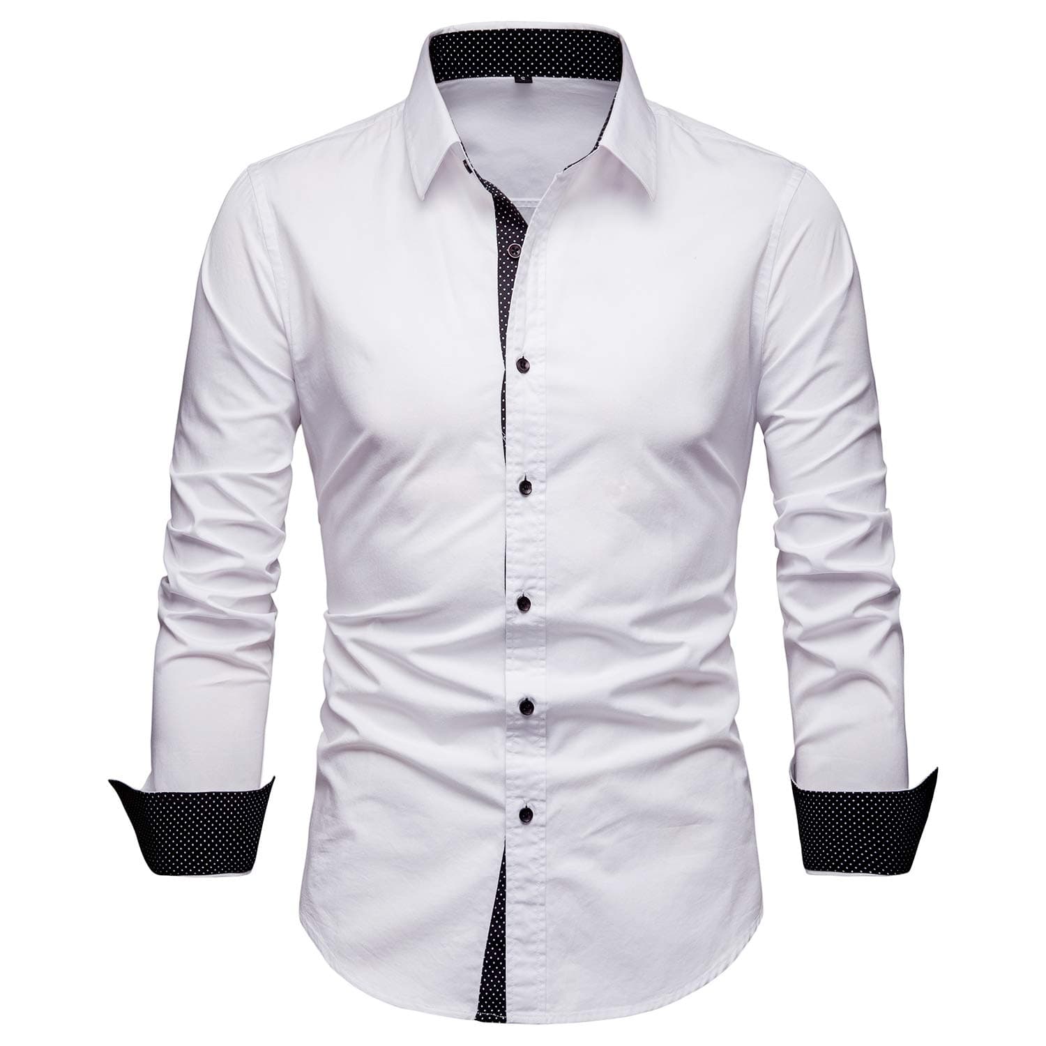 Manwan walk Mens Dress Shirts Regular Fit Button Down Long Sleeve Men Casual Shirt
