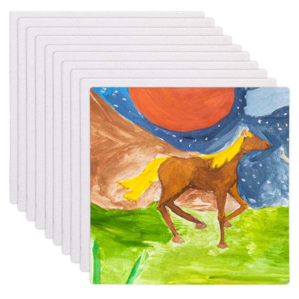 Bangcool 10PCS Canvas Panels, Multi Panel Canvas Boards for Painting Creative Blank Painting Panels Painting Canvas Pack for Kids Drawing & Writing Boards (10 ×10cm)