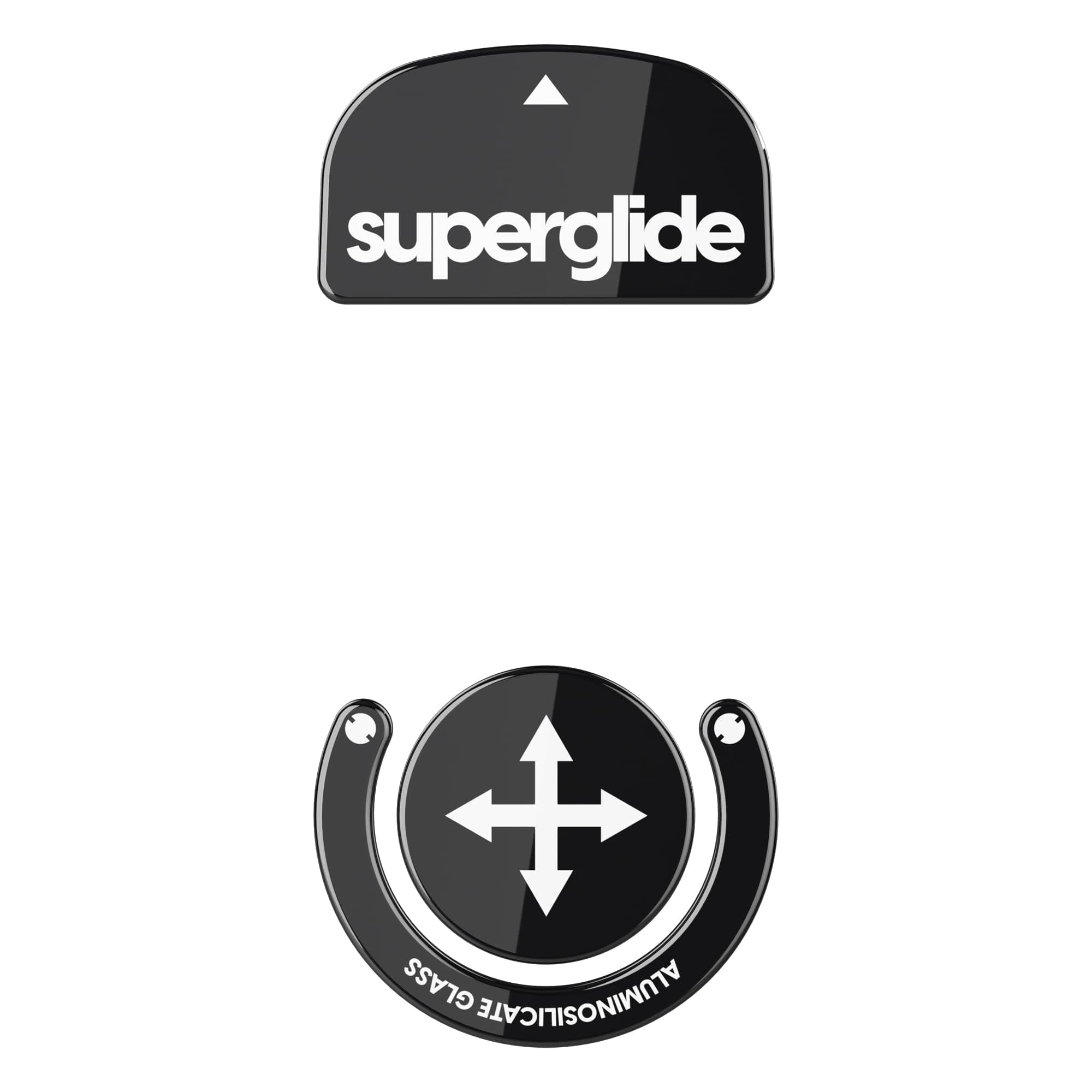 Superglide(Type S) Mouse Sole for Logicool Gpro X Superlight Mouse Feet [Tempered Glass Material, Round Edge, Heavy Duty, Ultra Low Friction, Super Smooth] - Black