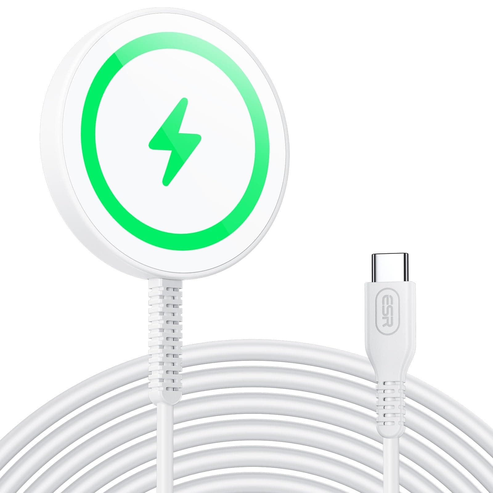 for MagSafe Charger 15W Wireless Charger for iPhone 16 Pro Max/16 Pro/16/16 Plus/15/14/13/12 Apple Magnetic Charging Pad for AirPods 4/3/Pro/Pro 2 Galaxy S25 Series with Dual USB A/C Ports, Silver