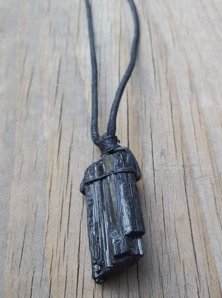 Black Tourmaline Natural Cord Necklace
