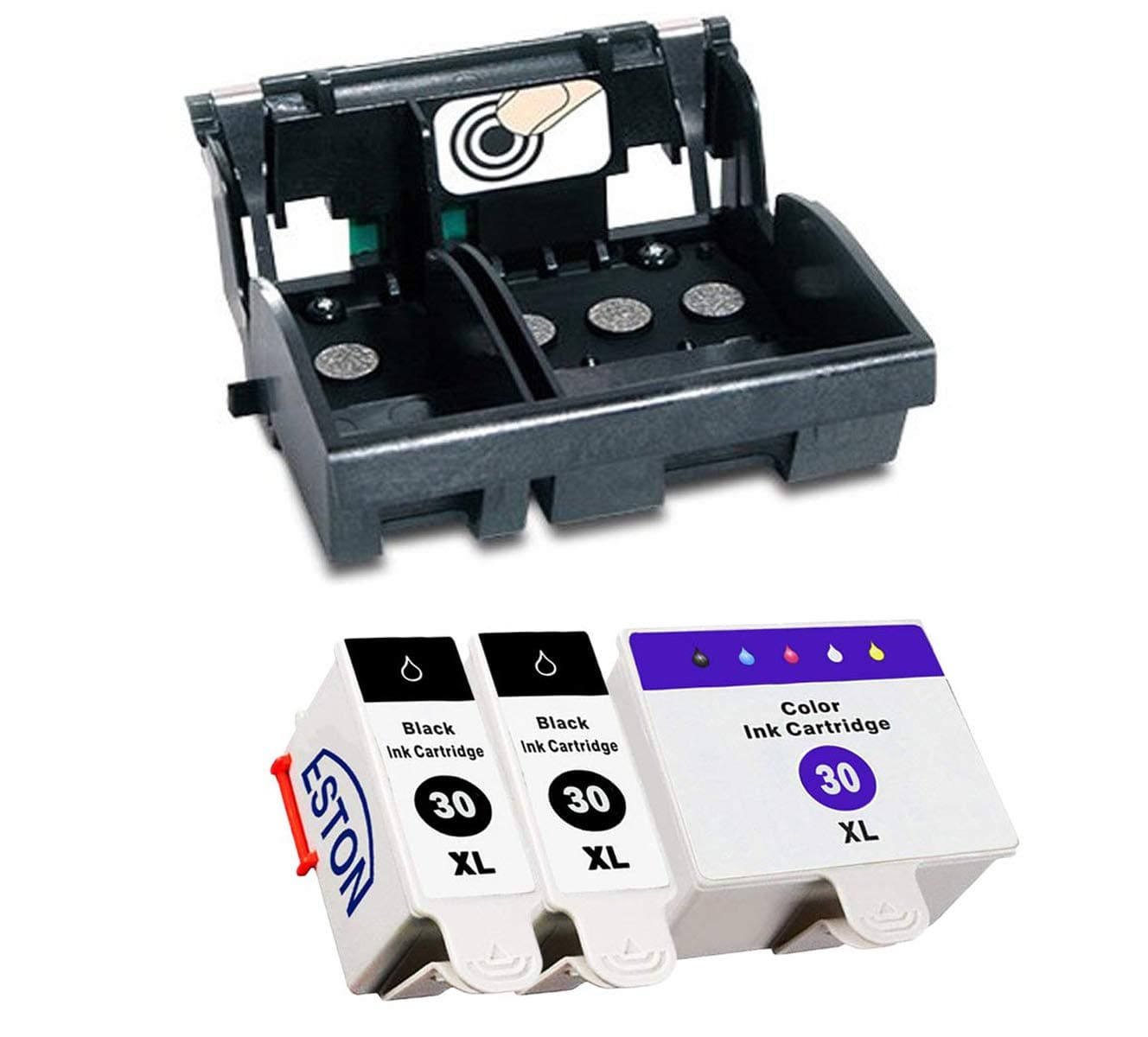 ESTON Compatible Kodak 30 Printhead for ESP 2150 ESP 2170 ESP 3.2 ESP C310 ESP C315 and 3 Pack Compatible Kodak 30XL Ink Cartridge