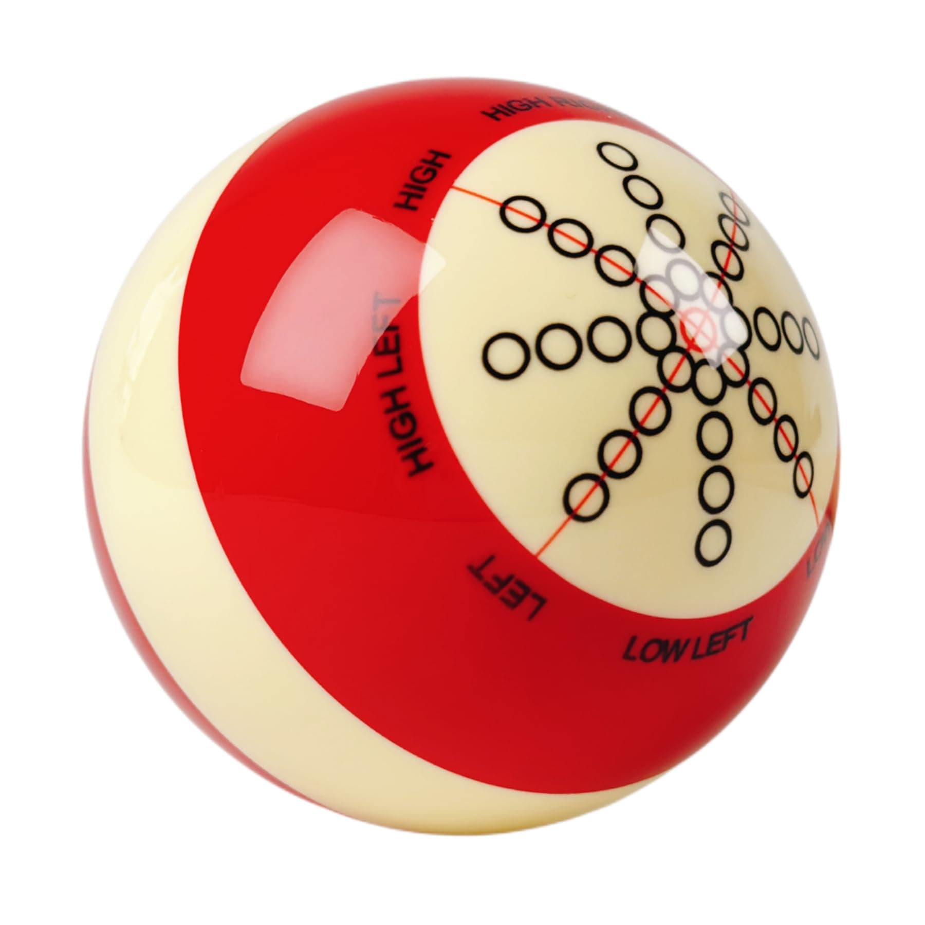 AGIEG Standard Pool Billiard Pro Cup Cue Ball with 6 Red Dots 2-1/4'' 6 oz Practice Training Cue Ball