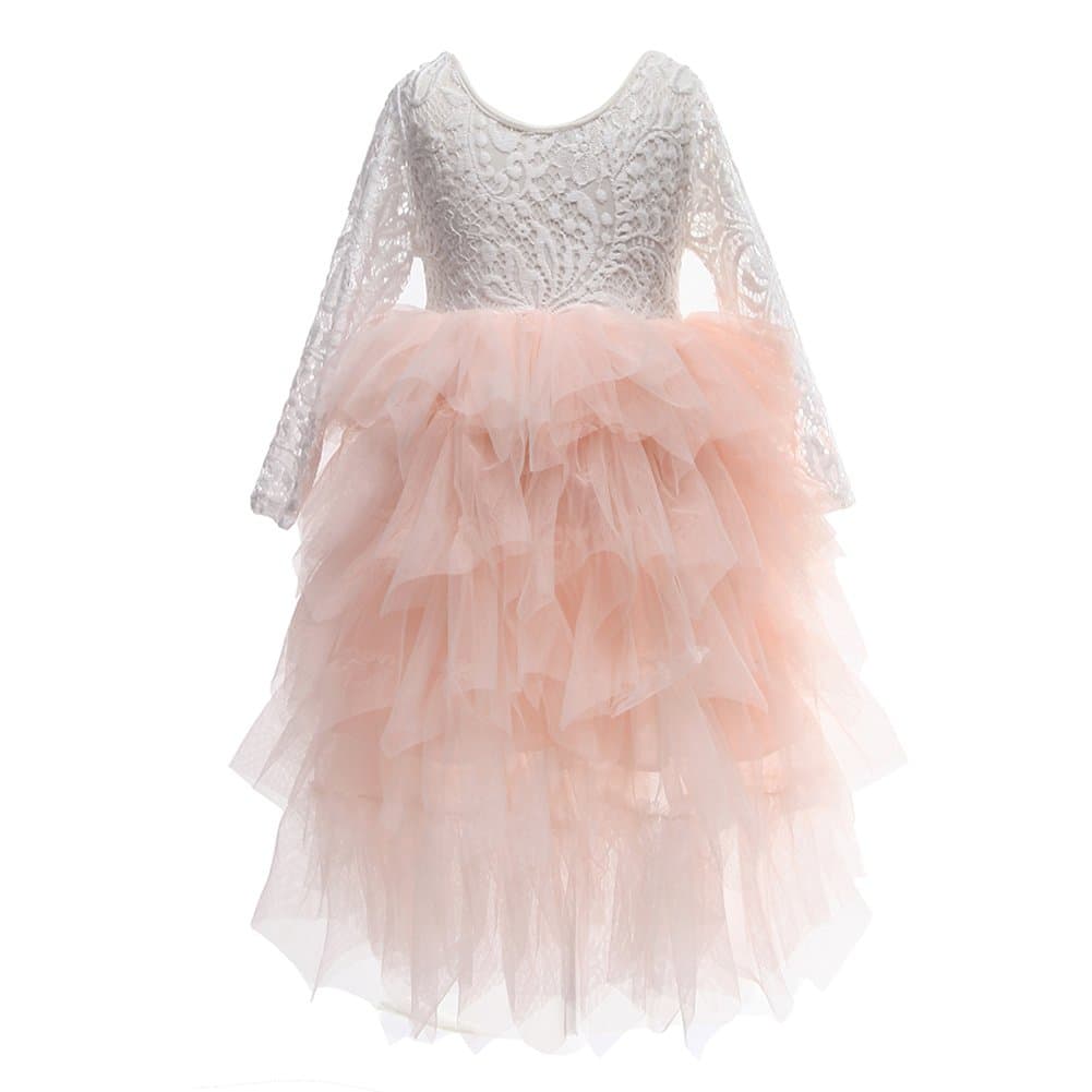 Flower Girls Tutu Lace Cake Dress Skirts Princess Birthday Party Dresses