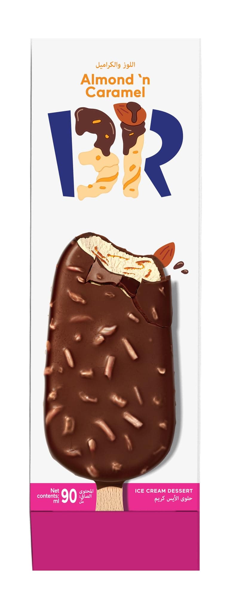 Almond 'N' Caramel Ice Cream Bar, 90 ml