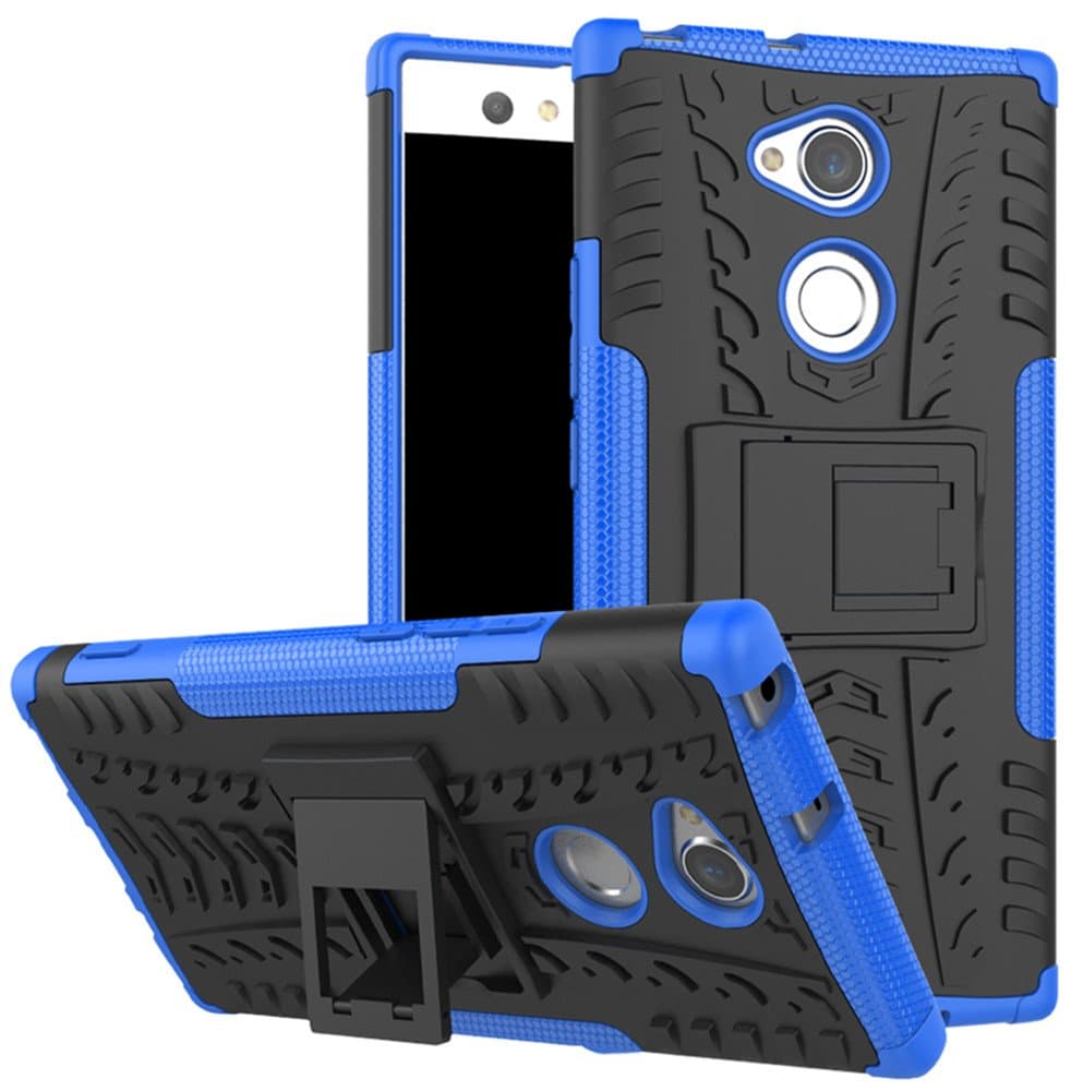 Sony Xperia XA2 Ultra case,Yiakeng Dual Layer Shockproof Wallet Slim Protective with Kickstand Phone Case Cover for Samsung Xperia XA2 Ultra Dual,Sony H4213/H4233 6" (Blue)