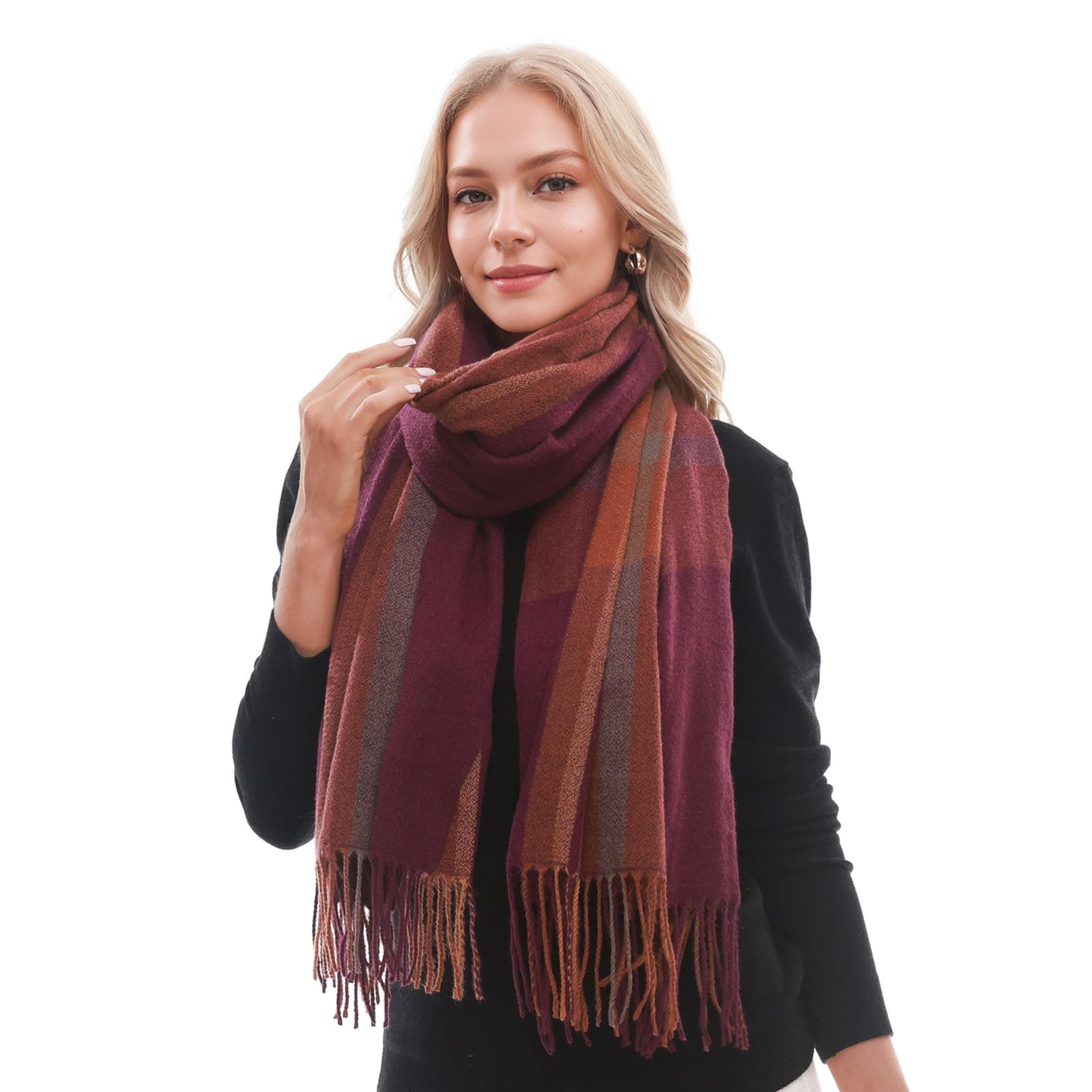 RUI VTRONRUI VTRON Scarf for Women Plaid Scarves Winter Warm Oversized Pashmina Tartan Scarves