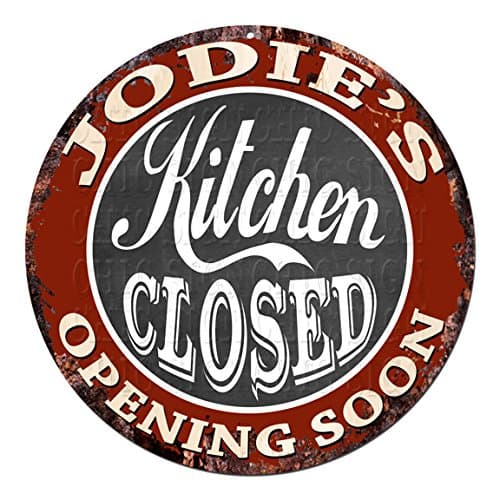 JODIE’S Kitchen Closed Opening Soon Chic Tin Sign Rustic Shabby Vintage style Retro Kitchen Bar Pub Coffee Shop man cave Decor Gift Ideas