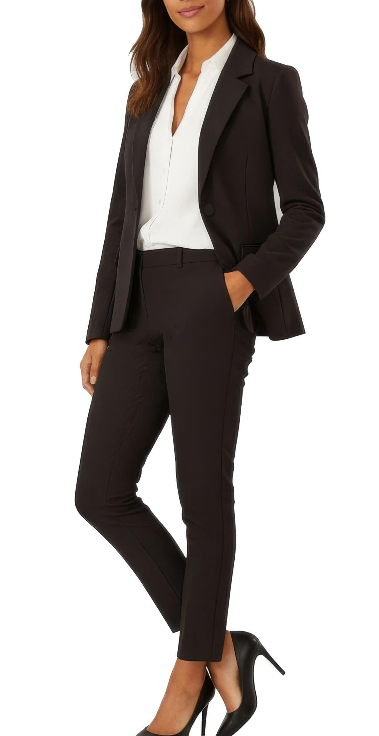 Women’s Two Piece Suits – Business Blazer Pant Suit Set, Professional Work Outfit for Office