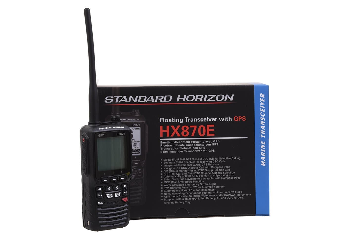 Standard Horizon HX870E Floating Handheld Marine VHF Radio & GPS