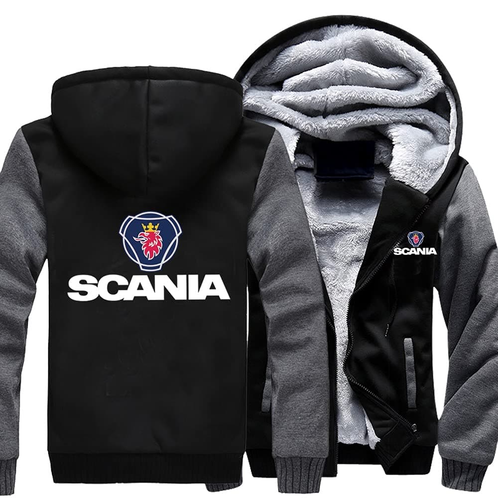RLJqwad Men Zip Hoodie Long Sleeve Sweatshirt Scania Printing Warm Thick Jackets Fleece Lined Baseball Uniform Tops-Mens Gift(Color:L,Size:5XL)