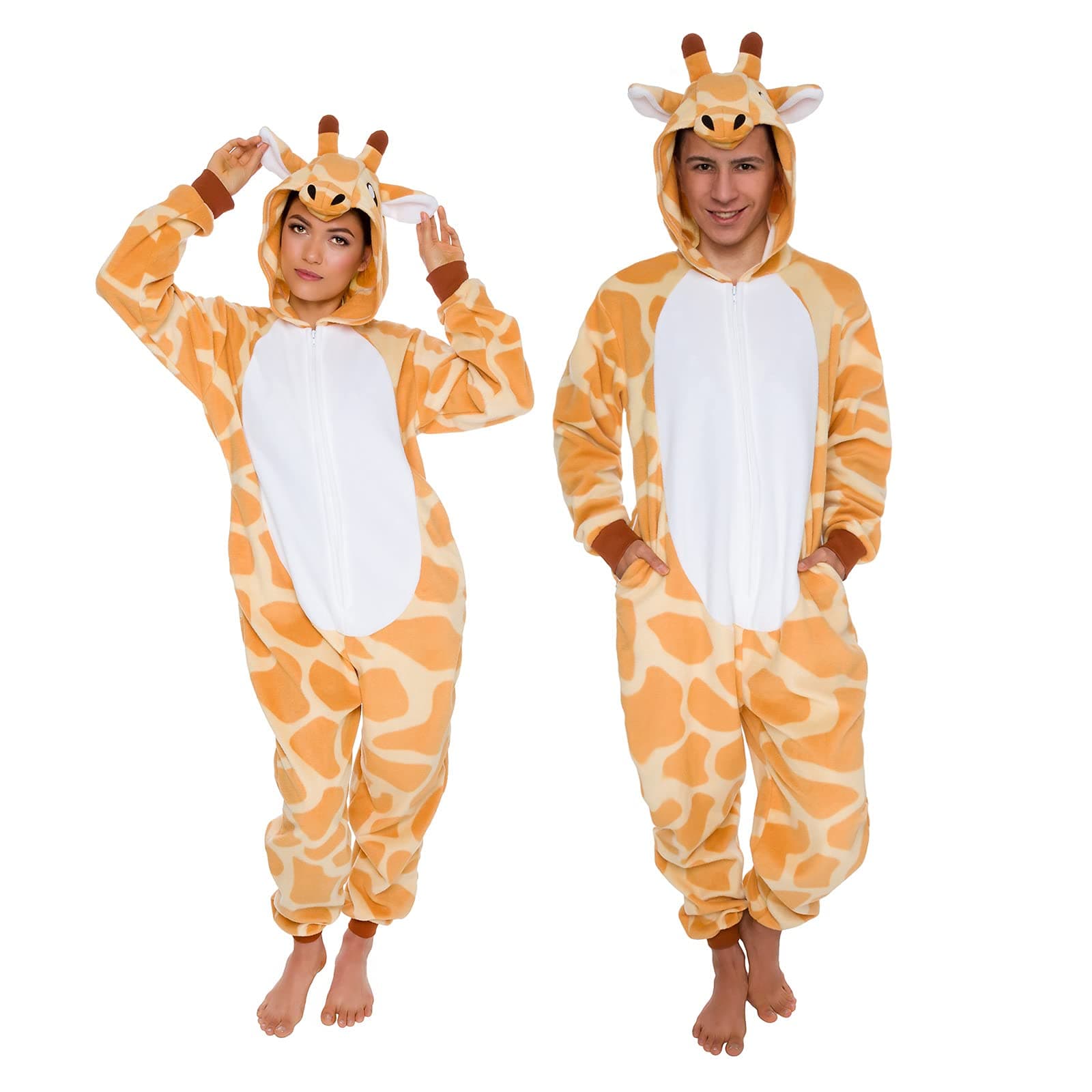 Slim Fit Adult Onesie - Animal Costume - Plush Unisex Christmas One Piece Cosplay Suit for Women and Men