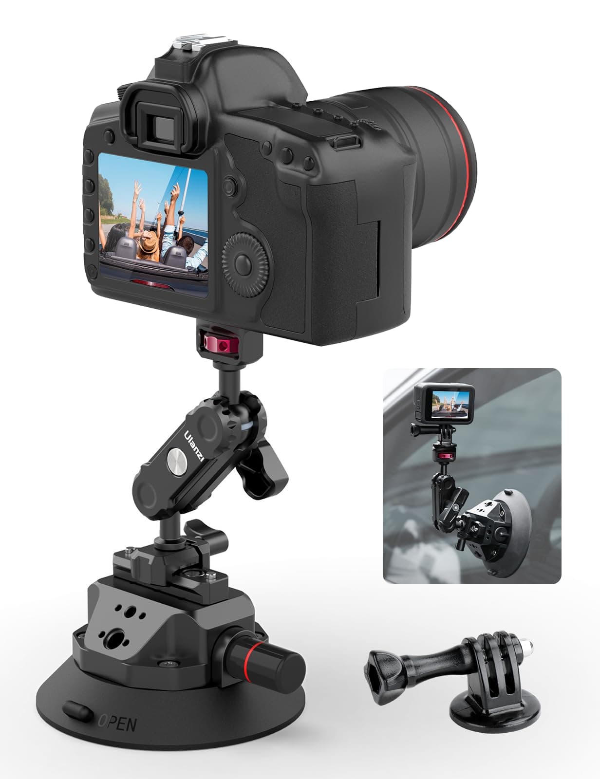 SC-02 Camera Suction Cup Mount for Action Cameras