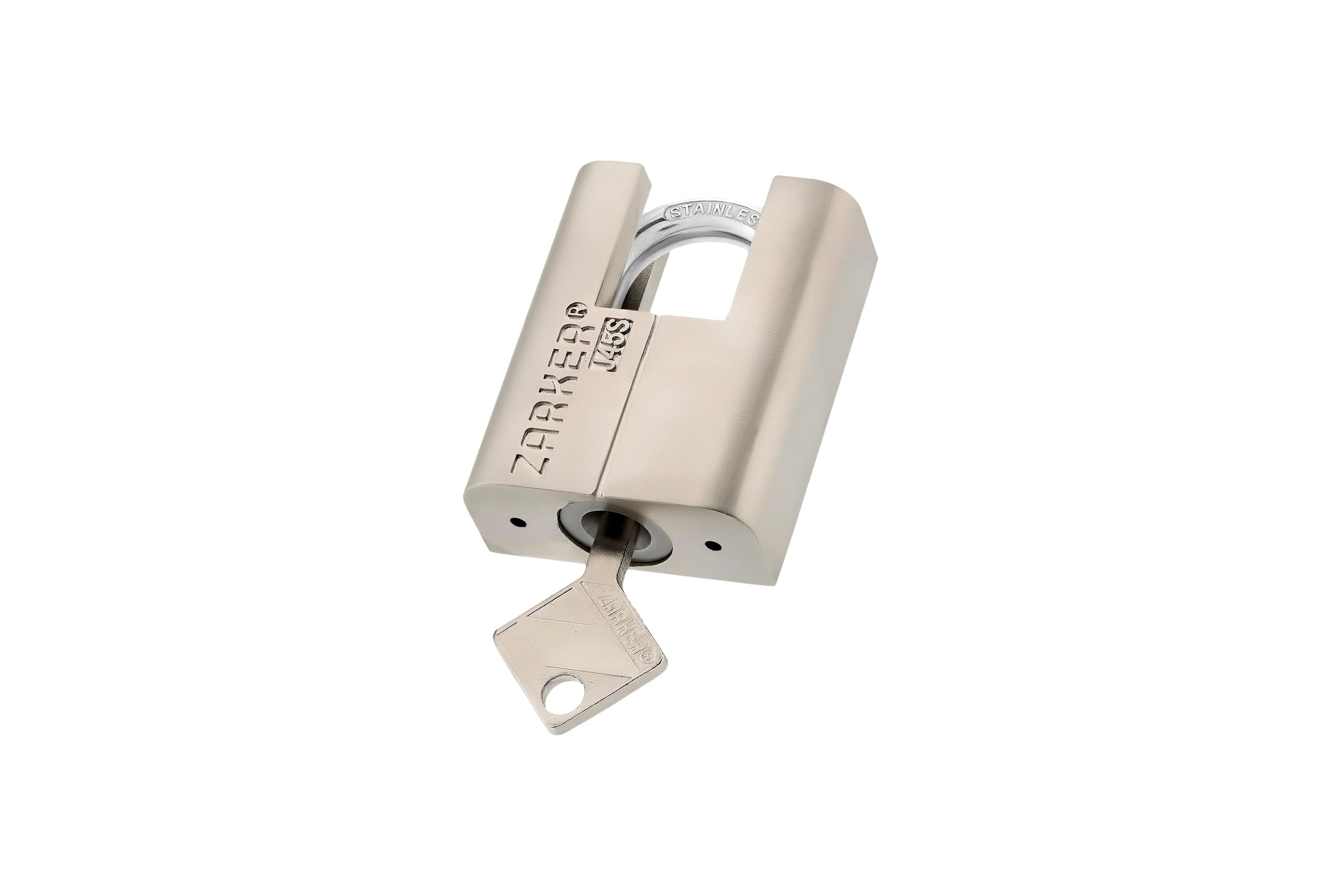 [ J45-S] 7mm Detachable Stainless Steel Shackle keyed Padlocks for Outdoor Warehouses, Suitable for Places Weather Proof